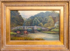 Antique Original Henry H. Parker Countryside Painting