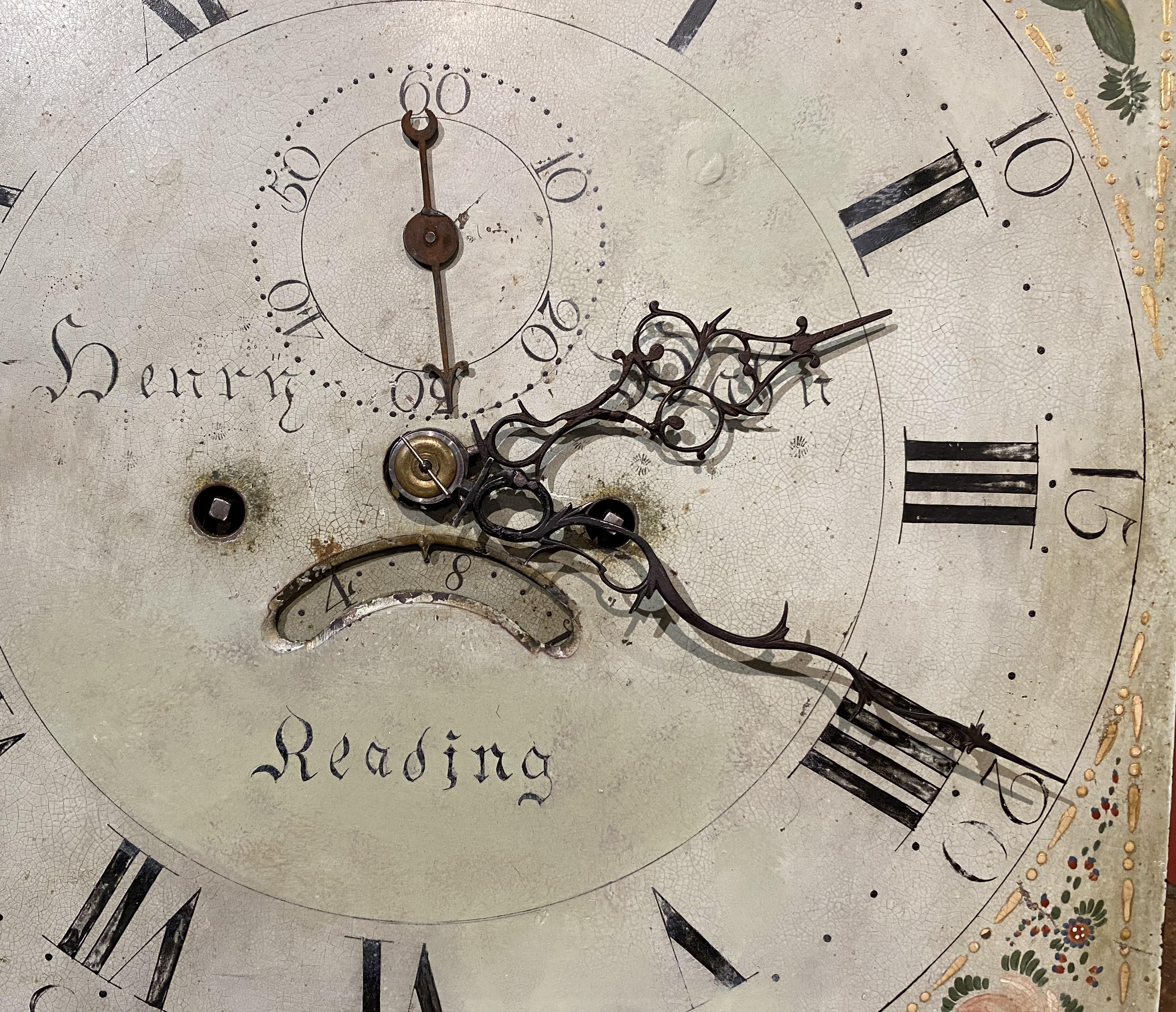 Henry Hahn Reading, Pennsylvania Cherry Tall Clock with Moon Phase Dial 3