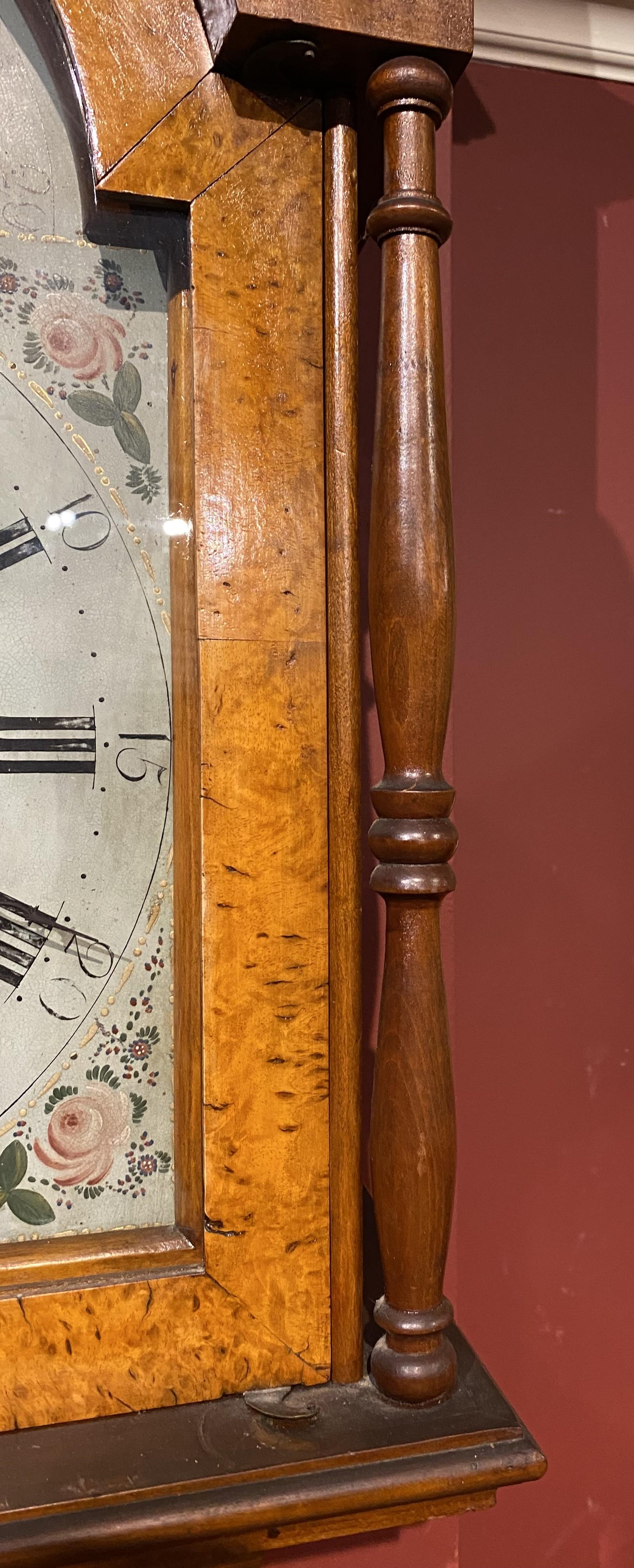 Metal Henry Hahn Reading, Pennsylvania Cherry Tall Clock with Moon Phase Dial