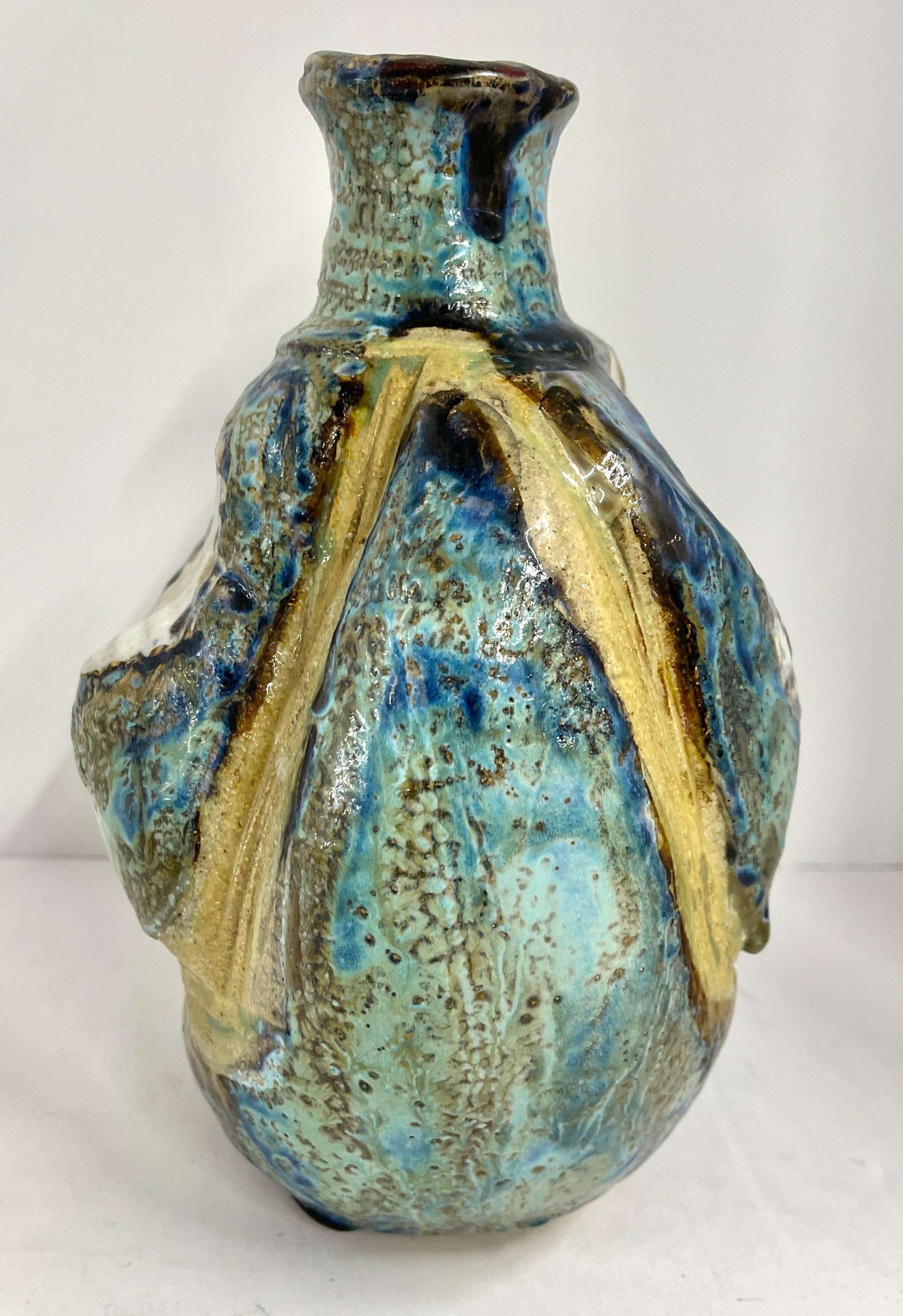 Hand-Crafted Henry Halem Signed Pottery Vase For Sale