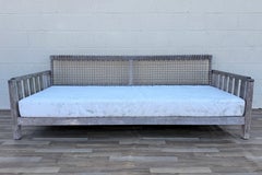 Henry Hall Serene Collection Outdoor Teak Daybed Sofa With Woven Waprolace Back