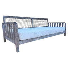 Henry Hall Serene Collection Outdoor Teak Daybed Sofa With Woven Waprolace Back