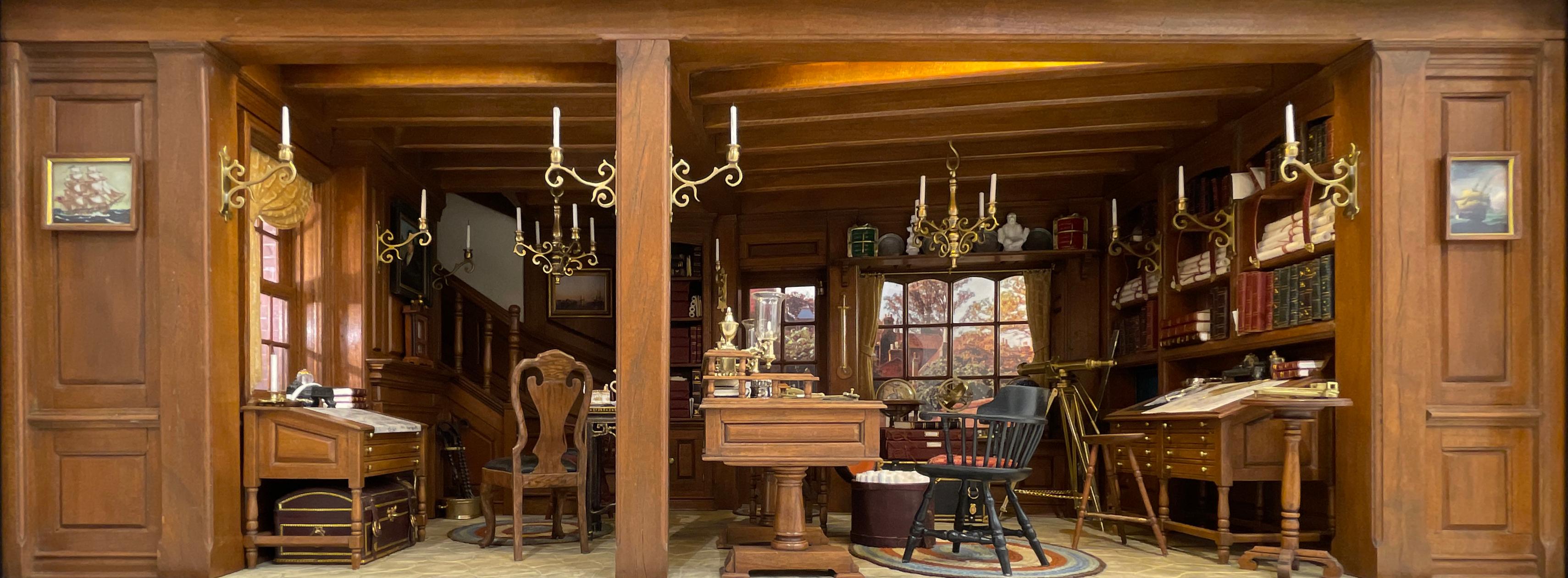 18th Century New England Cartographer's Office - Kupjack Studios Miniature Room For Sale 3