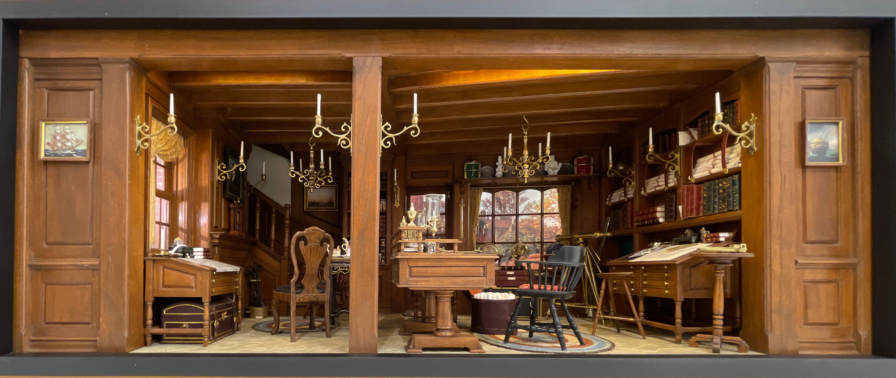 Henry "Hank" Kupjack Still-Life Sculpture - 18th Century New England Cartographer's Office - Kupjack Studios Miniature Room