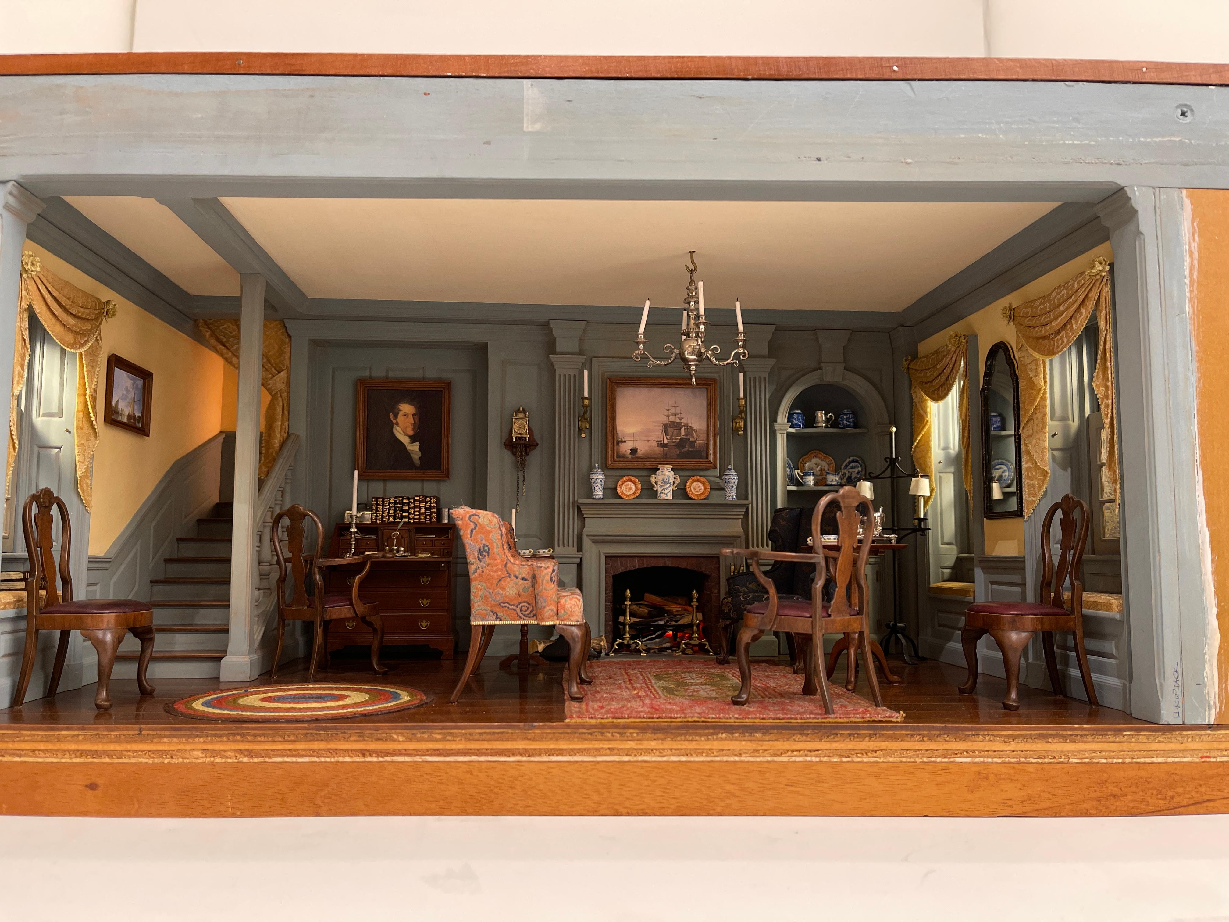 Late Colonial Sitting Room, Boston MA, 1760 - Miniature Room by Kupjack Studios For Sale 6