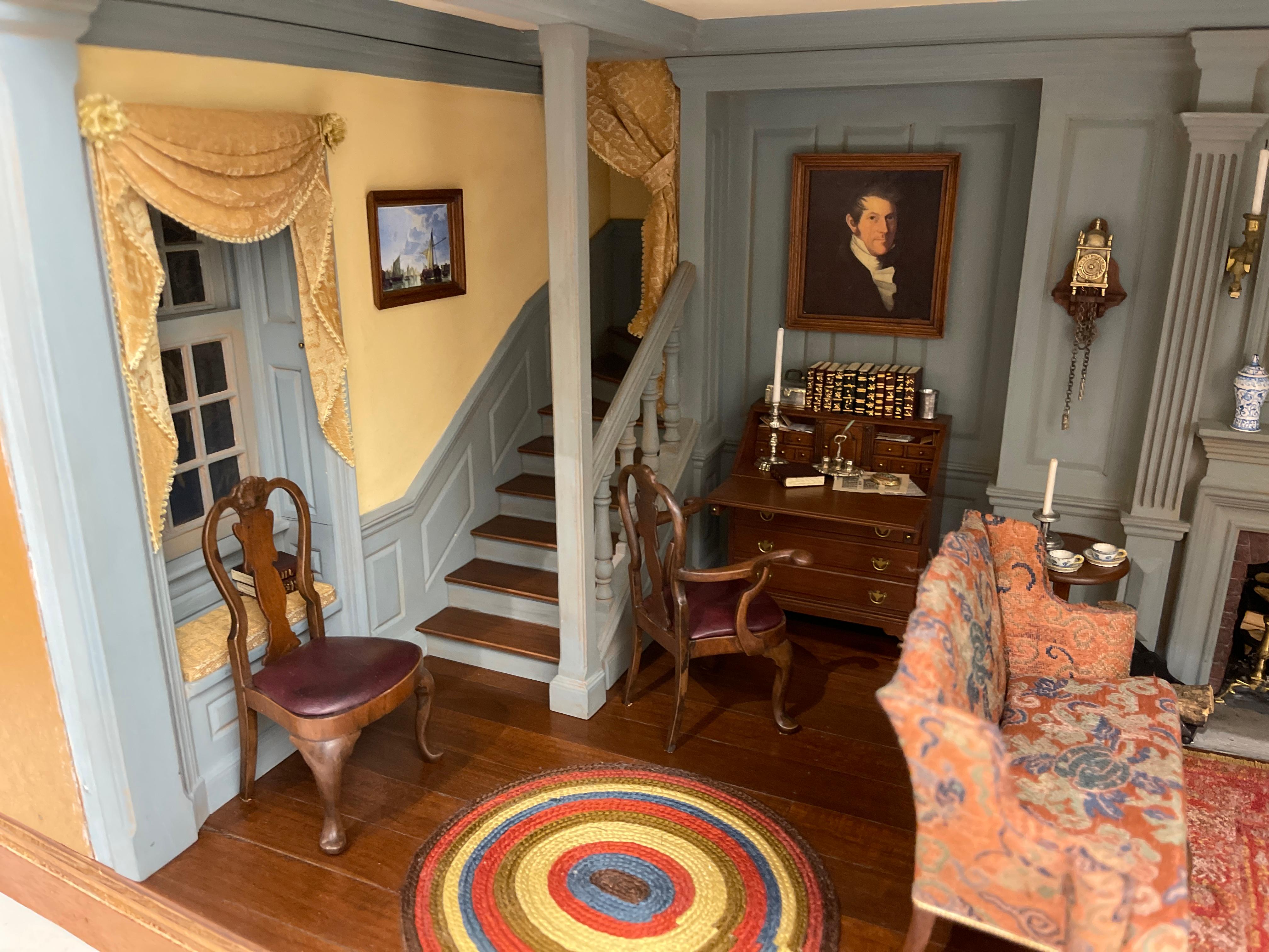 Late Colonial Sitting Room, Boston MA, 1760 - Miniature Room by Kupjack Studios For Sale 1