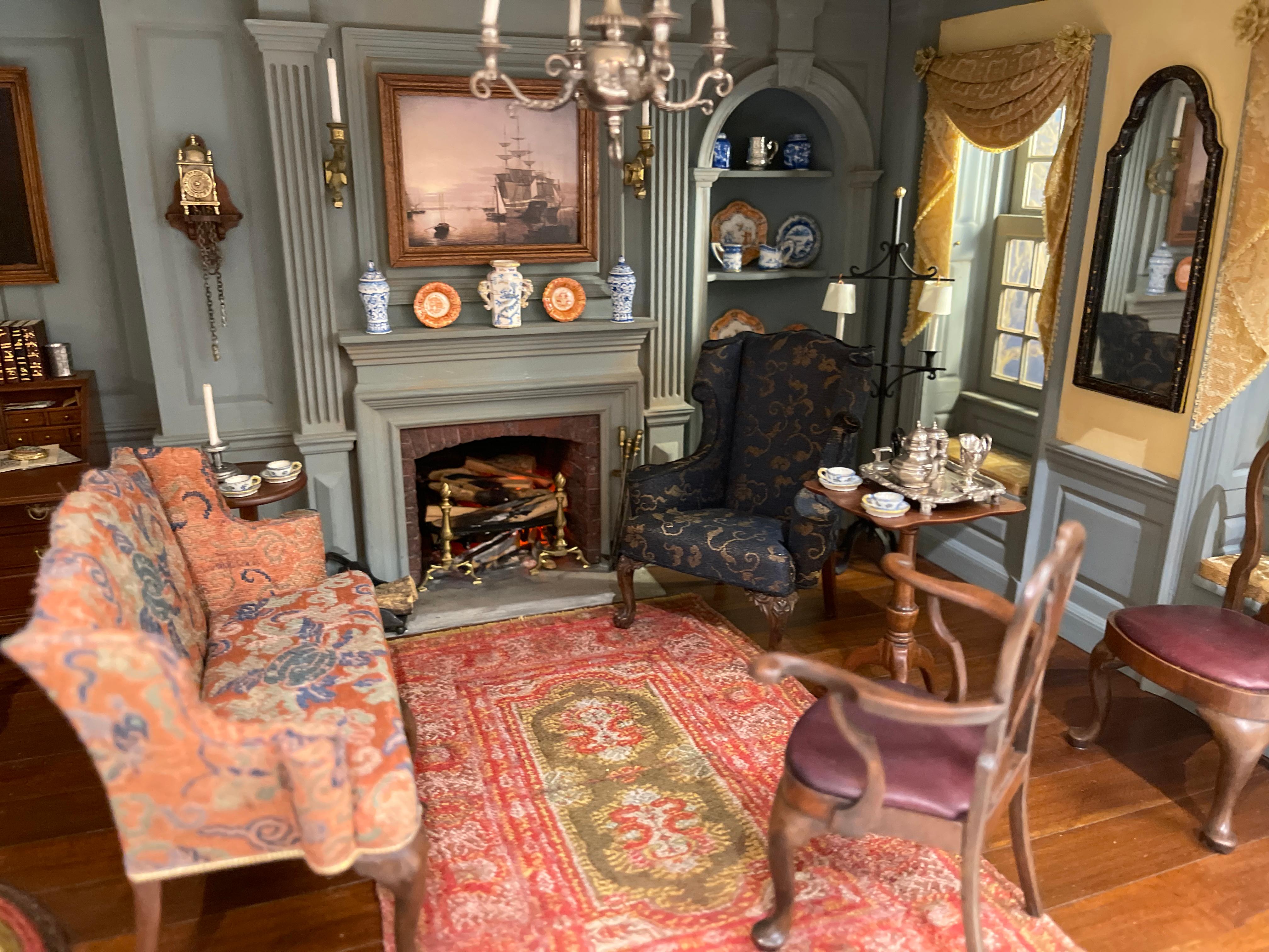 Late Colonial Sitting Room, Boston MA, 1760 - Miniature Room by Kupjack Studios For Sale 3