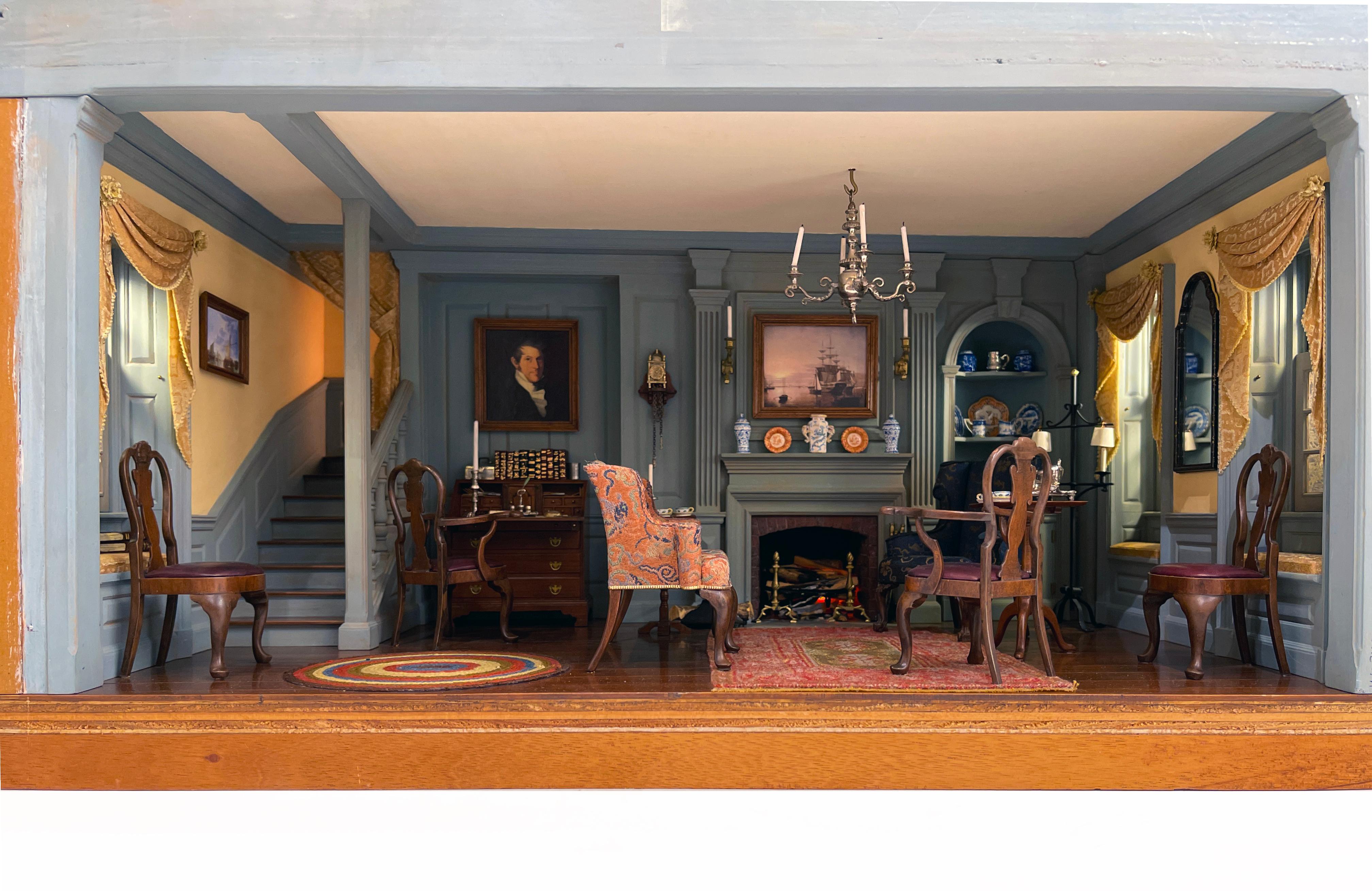 Late Colonial Sitting Room, Boston MA, 1760 - Miniature Room by Kupjack Studios
