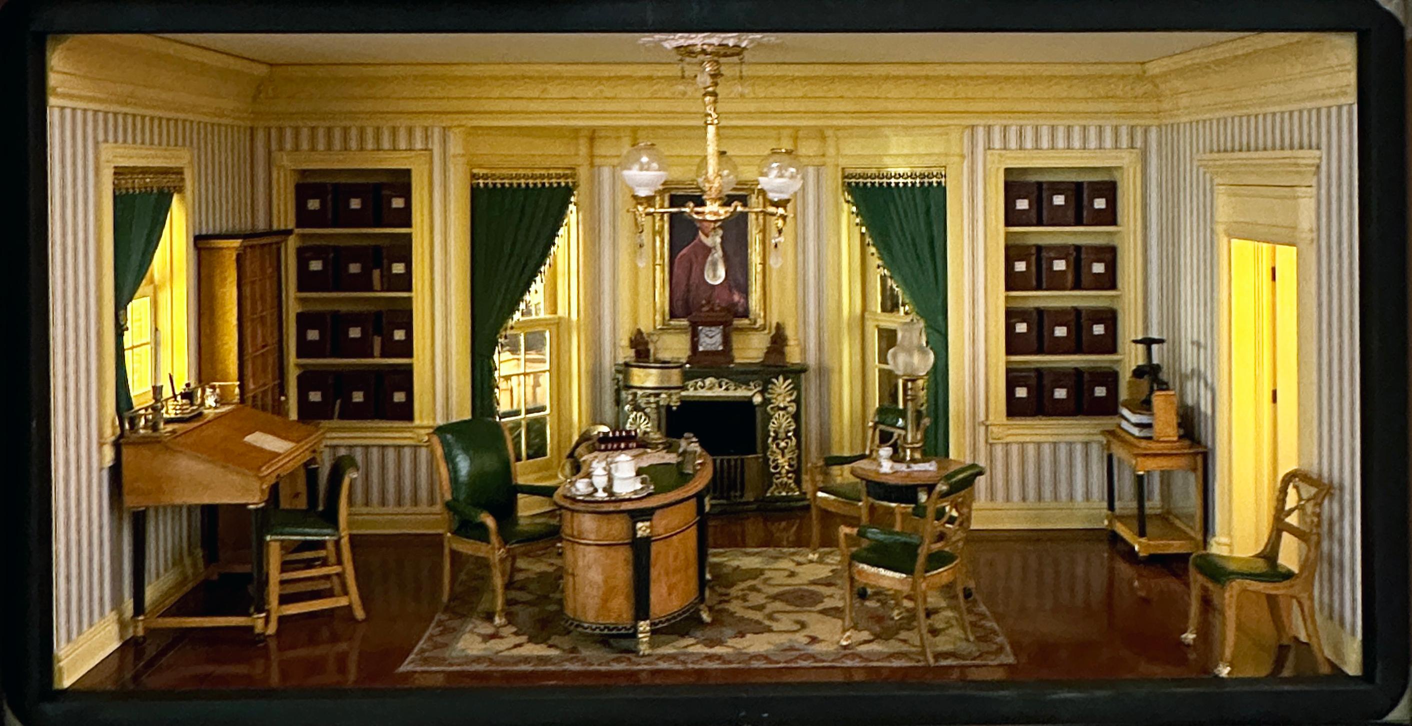 Henry "Hank" Kupjack Still-Life Sculpture - Lawyer's Office Circa 1835 - Kupjack Studios Miniature Room