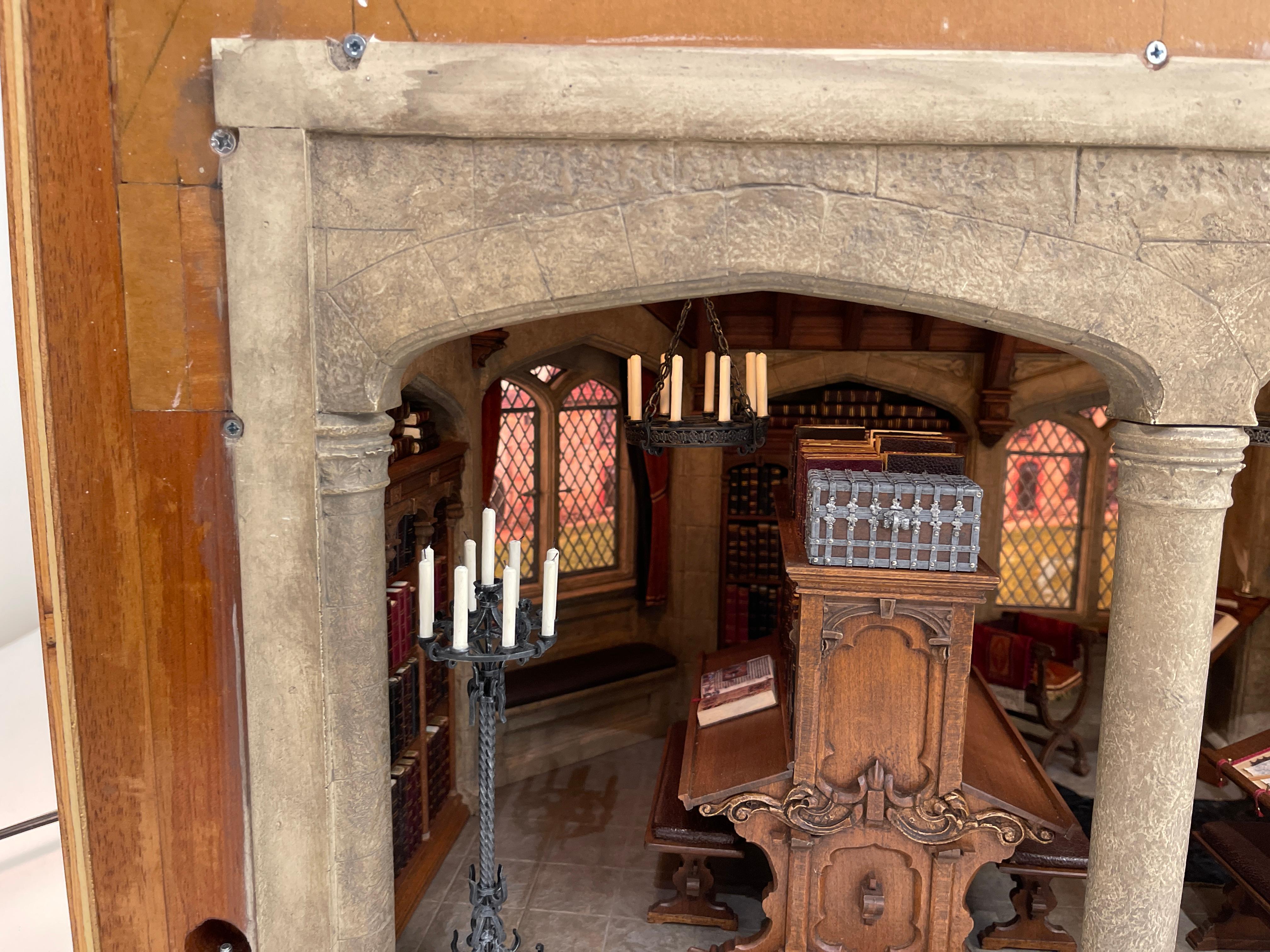 Medieval French Charter House Library - Miniature Room by Kupjack Studios For Sale 5