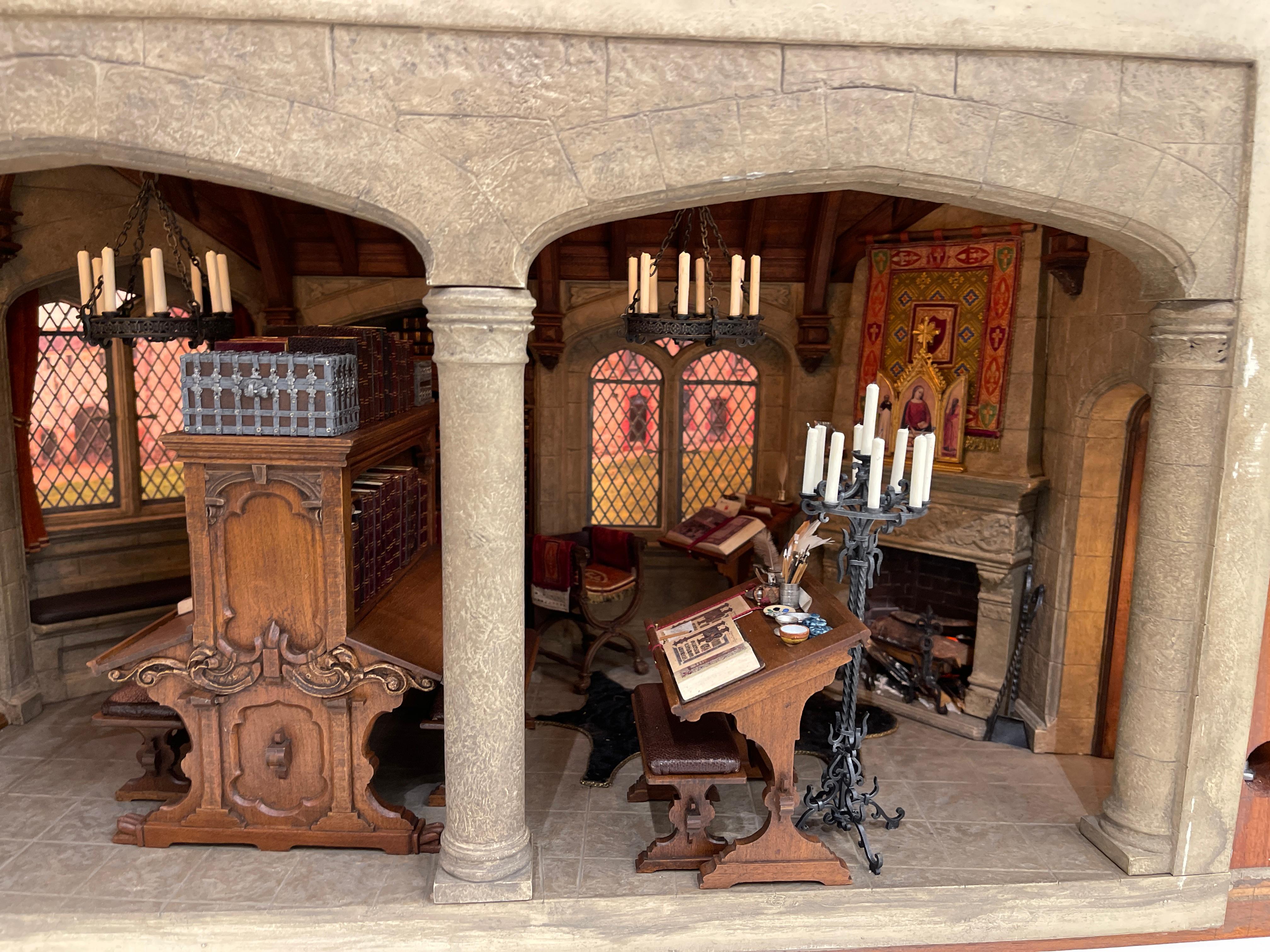 Medieval French Charter House Library - Miniature Room by Kupjack Studios For Sale 6