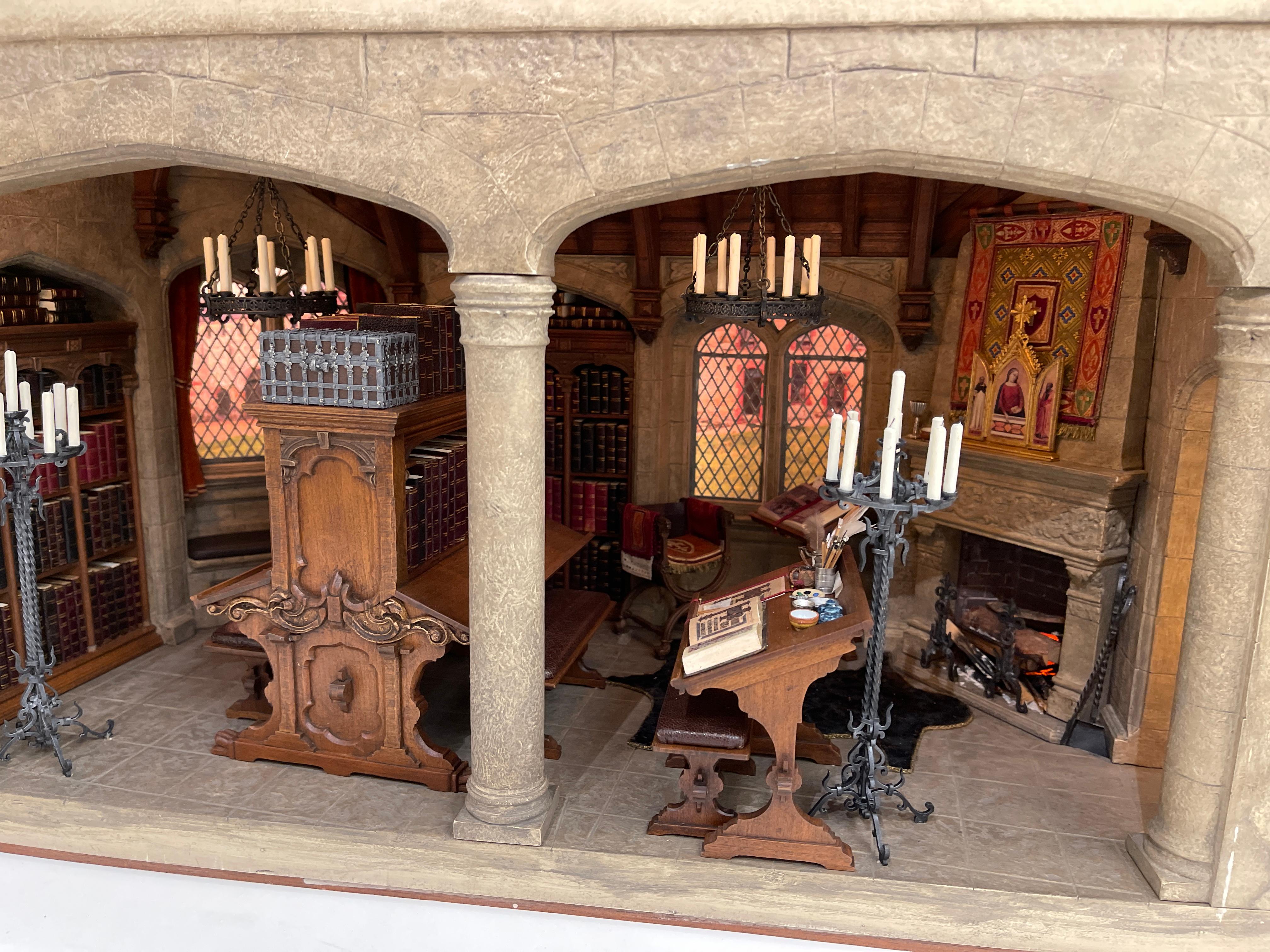 Medieval French Charter House Library - Miniature Room by Kupjack Studios For Sale 1