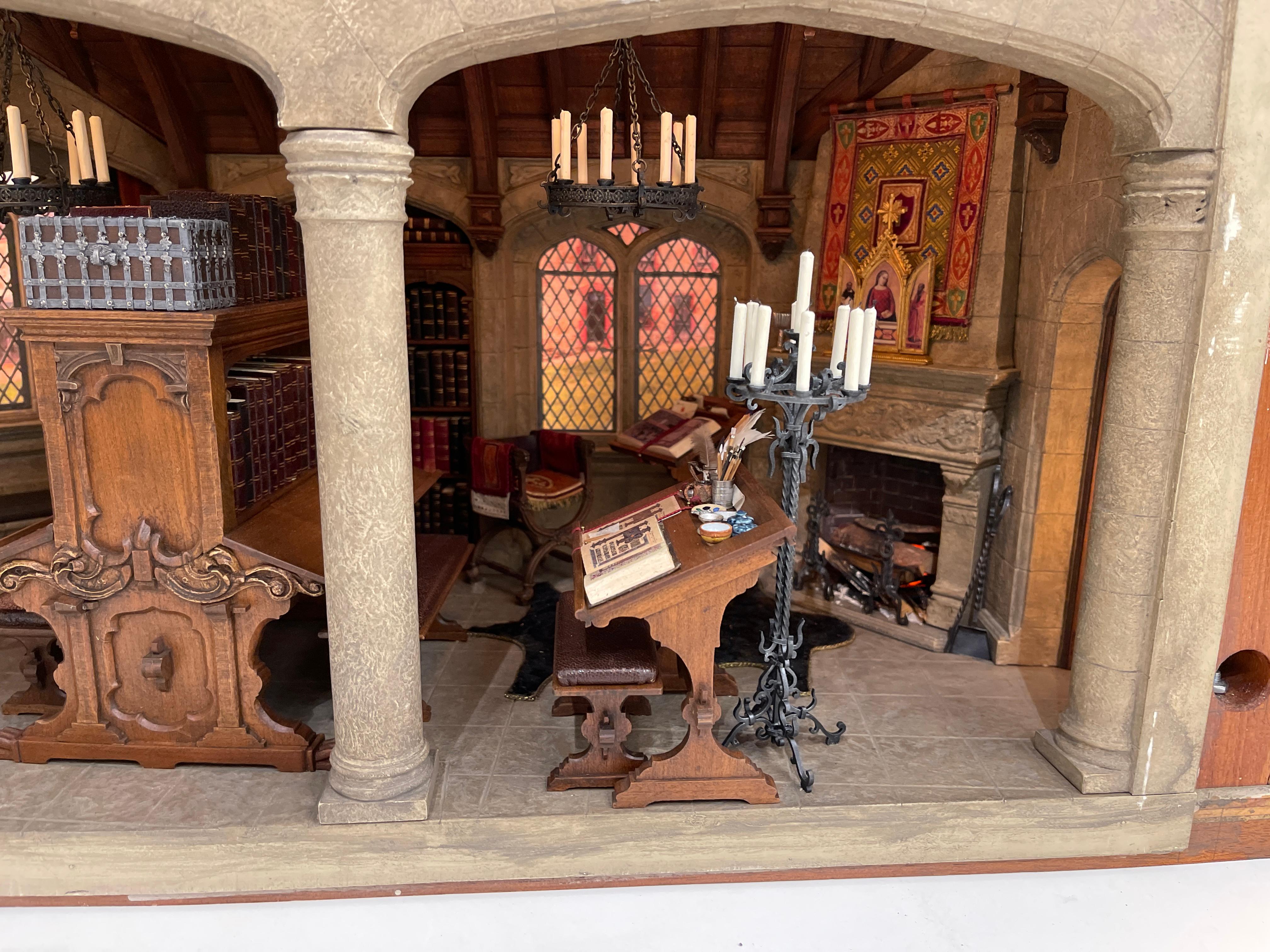 Medieval French Charter House Library - Miniature Room by Kupjack Studios For Sale 2