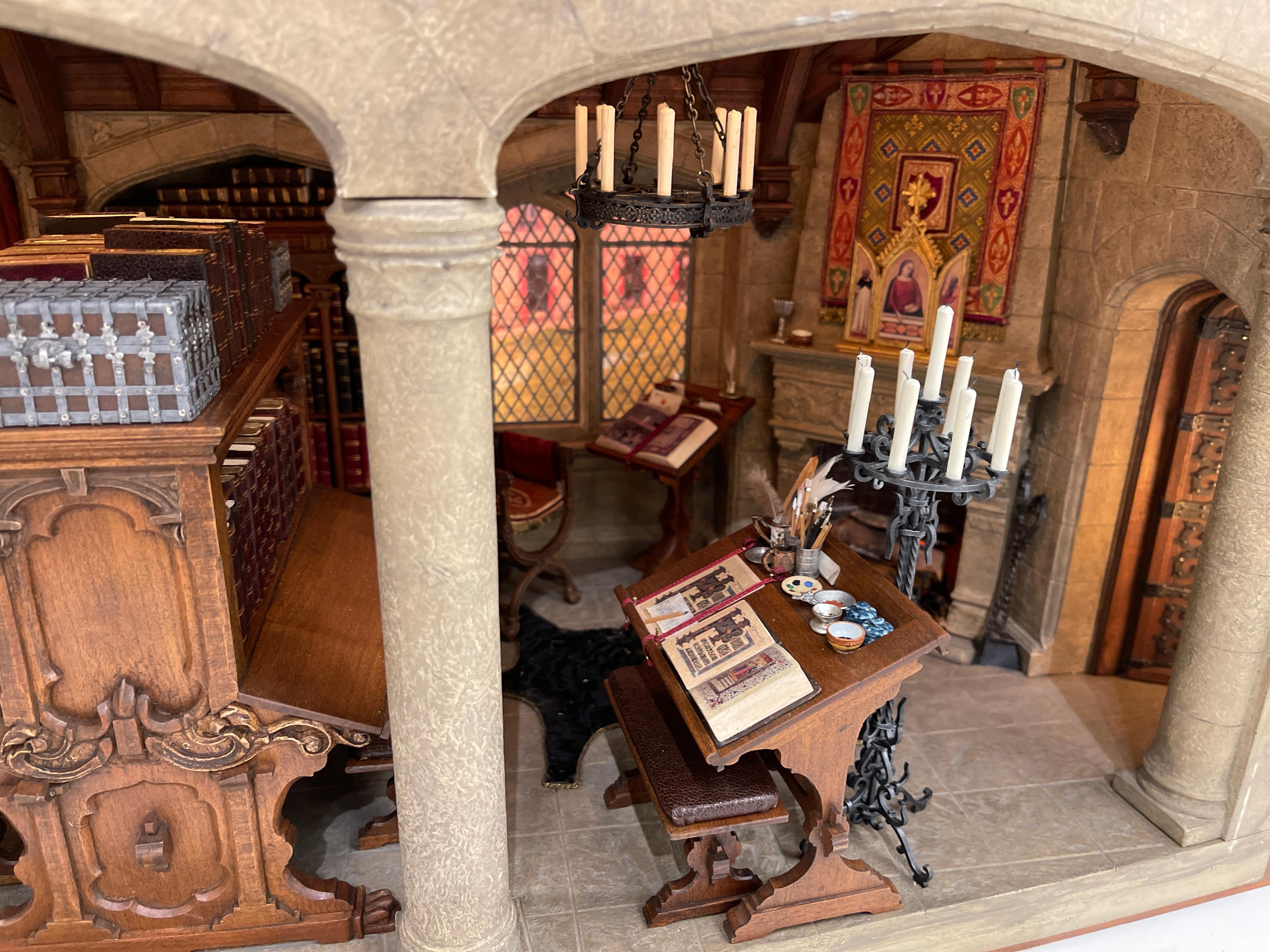Medieval French Charter House Library - Miniature Room by Kupjack Studios For Sale 3