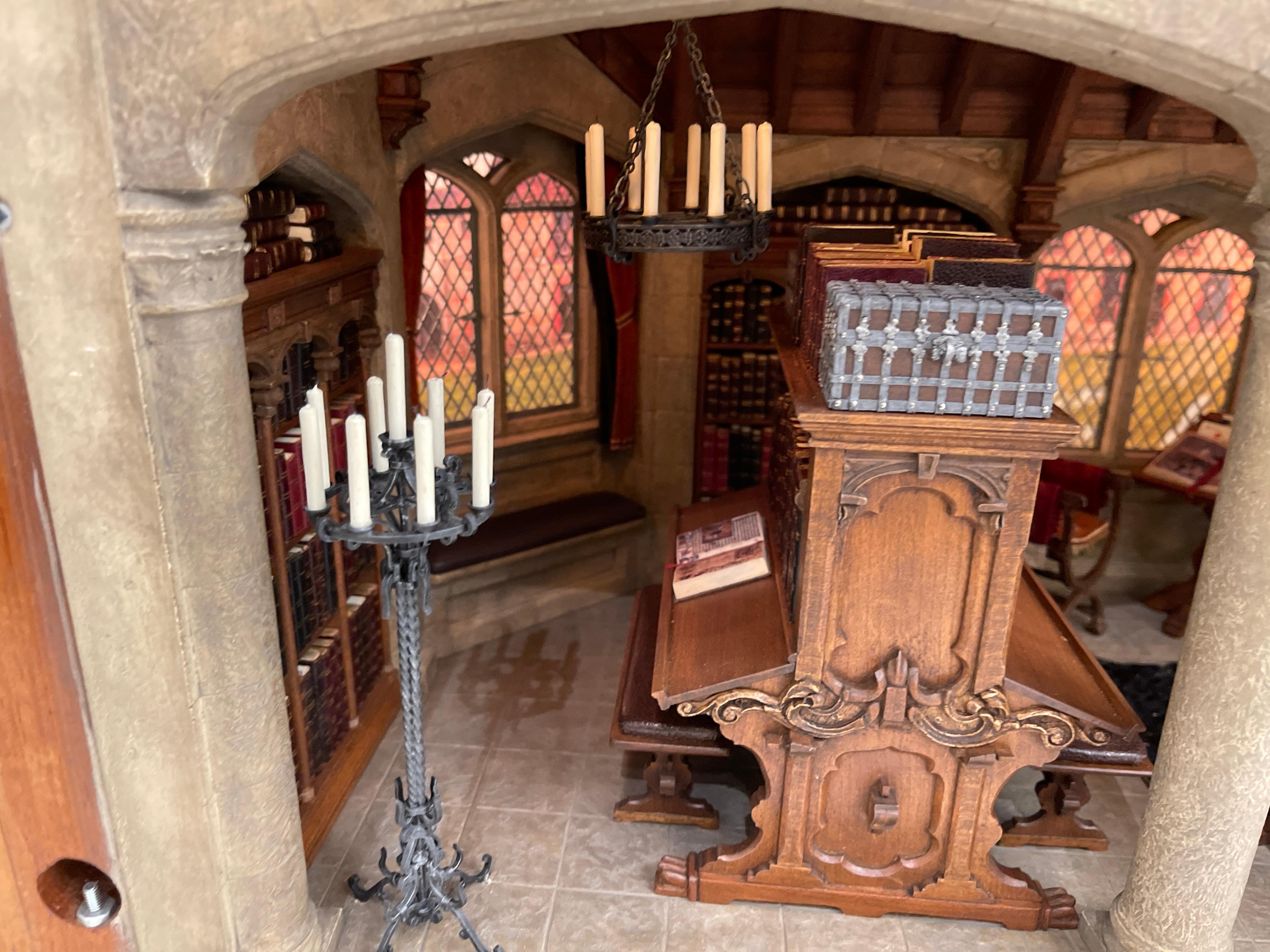 Medieval French Charter House Library - Miniature Room by Kupjack Studios For Sale 4