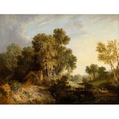 Rustic Scene With Drover, Early 19th-Century British Landscape Painting