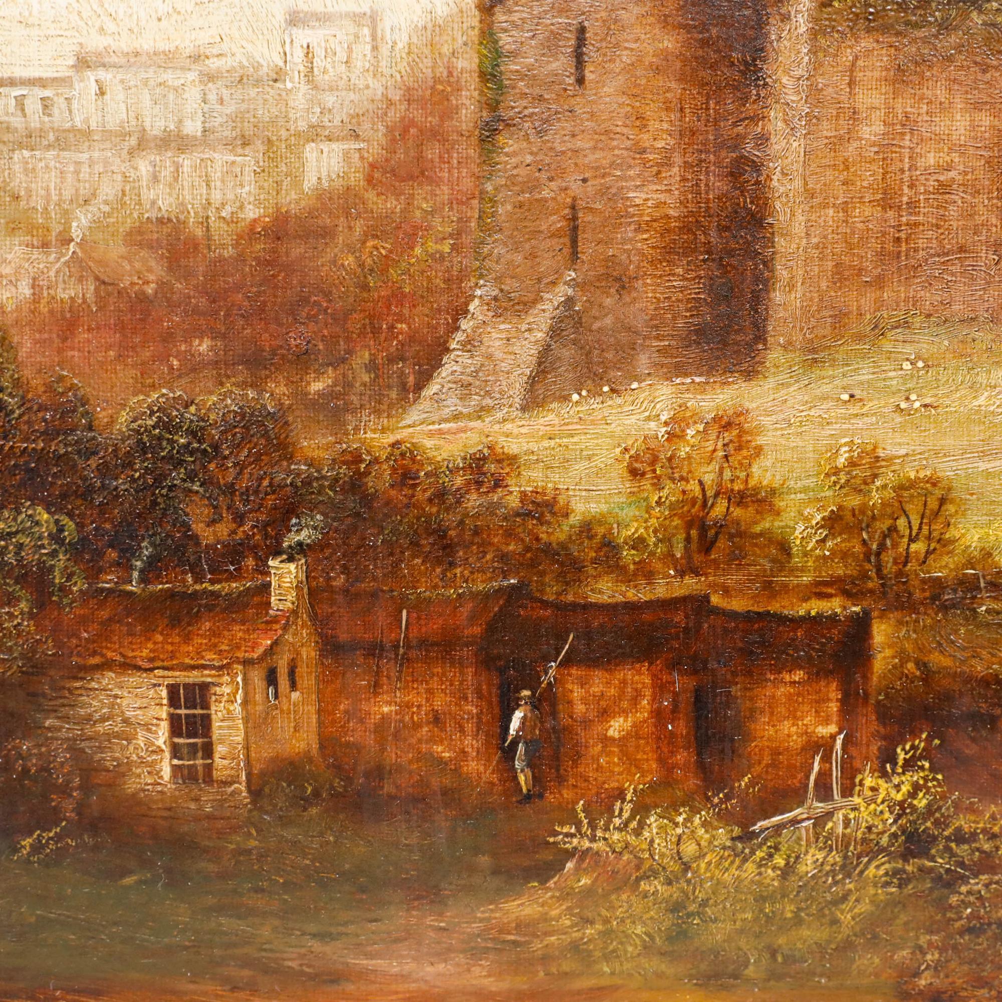 Henry Harris (1852-1926) - Ende des 19. Jahrhunderts Öl, Schloss Chepstow im Angebot 3