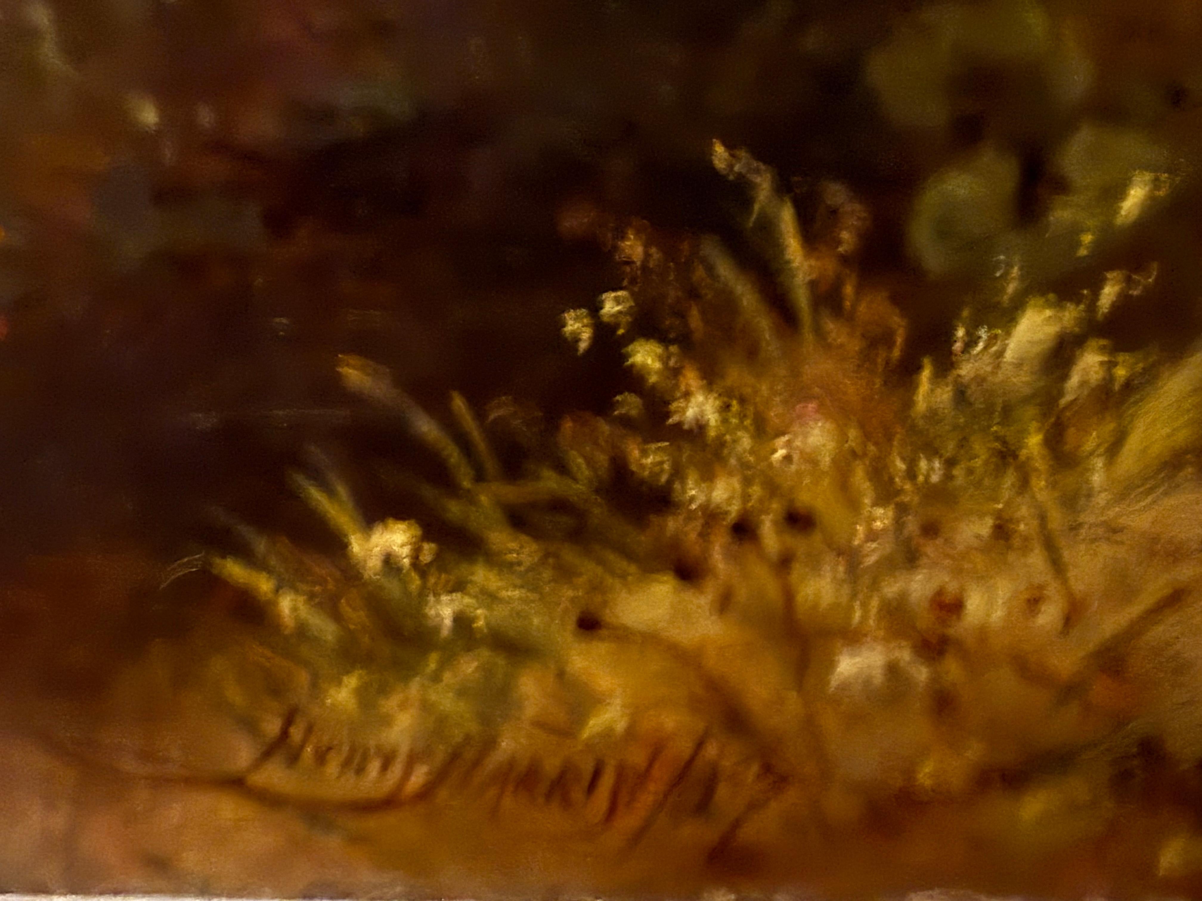 Chevaux tirant des troncs d'arbres Peinture à l'huile de paysage du 19e siècle en vente 6