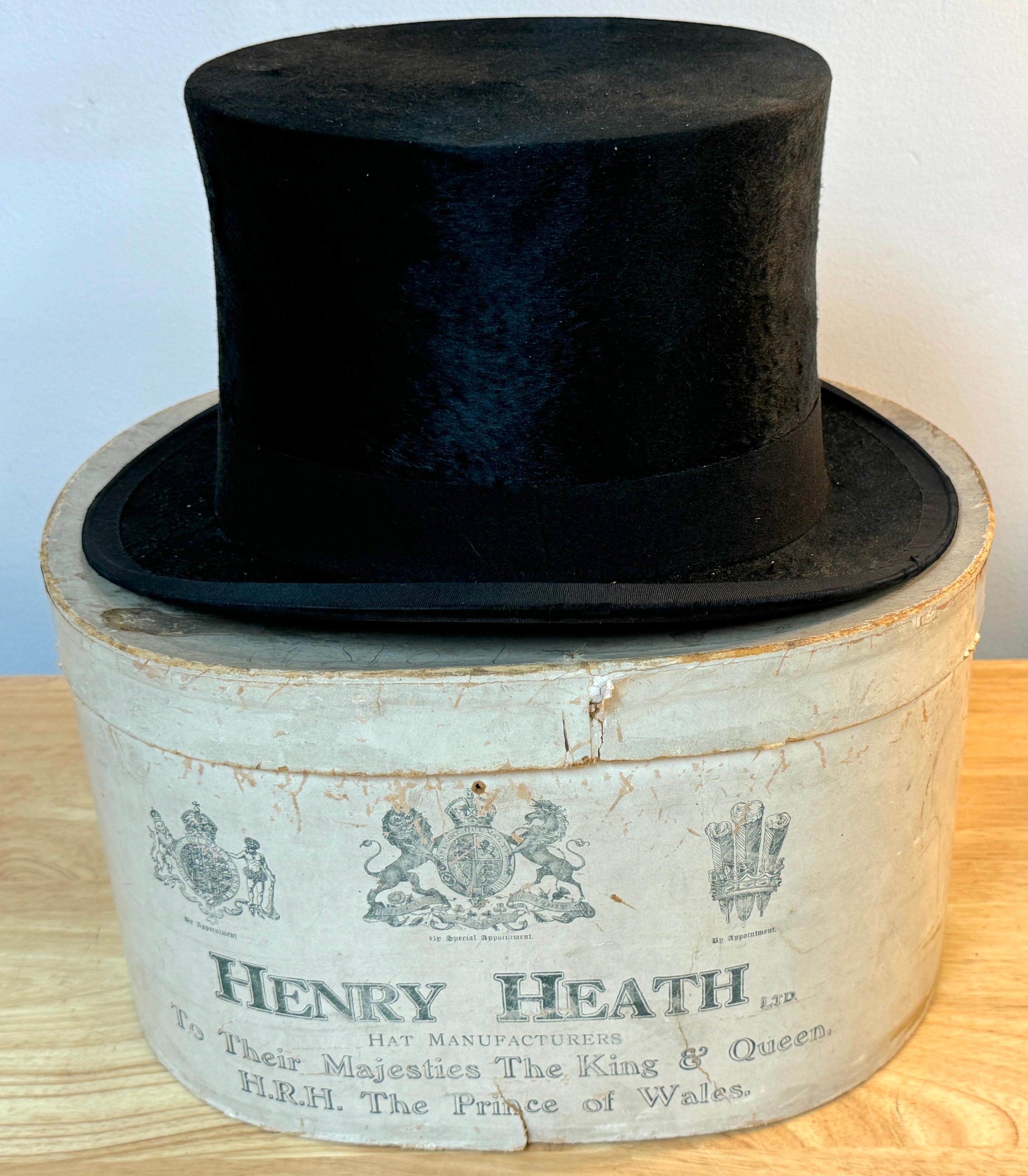 Henry Heath Ltd Silk Top Hat, in Original Box, USA Market, Circa 1900s 11
