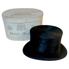 Antique Henry Heath Ltd Silk Top Hat, in Original Box, USA Market, Circa 1900s