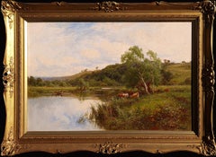 Antique Cattle Watering on The Thames, Near Goring