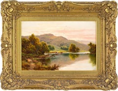 Henry H Parker, Highland Loch With Cattle, Oil Painting
