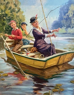 Vintage "Grandma's Hooked" Calendar illustration