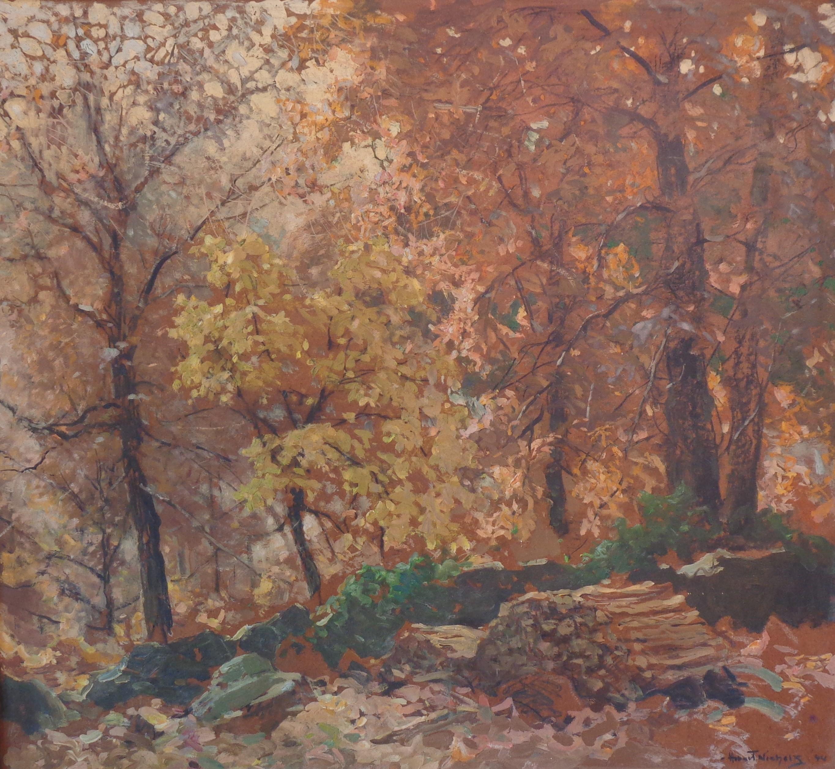 Henry Hobart Nichols Jr. Landscape Painting -  American Impressionist Salmagundi Club Artist Oil Painting Henry Hobart Nichols