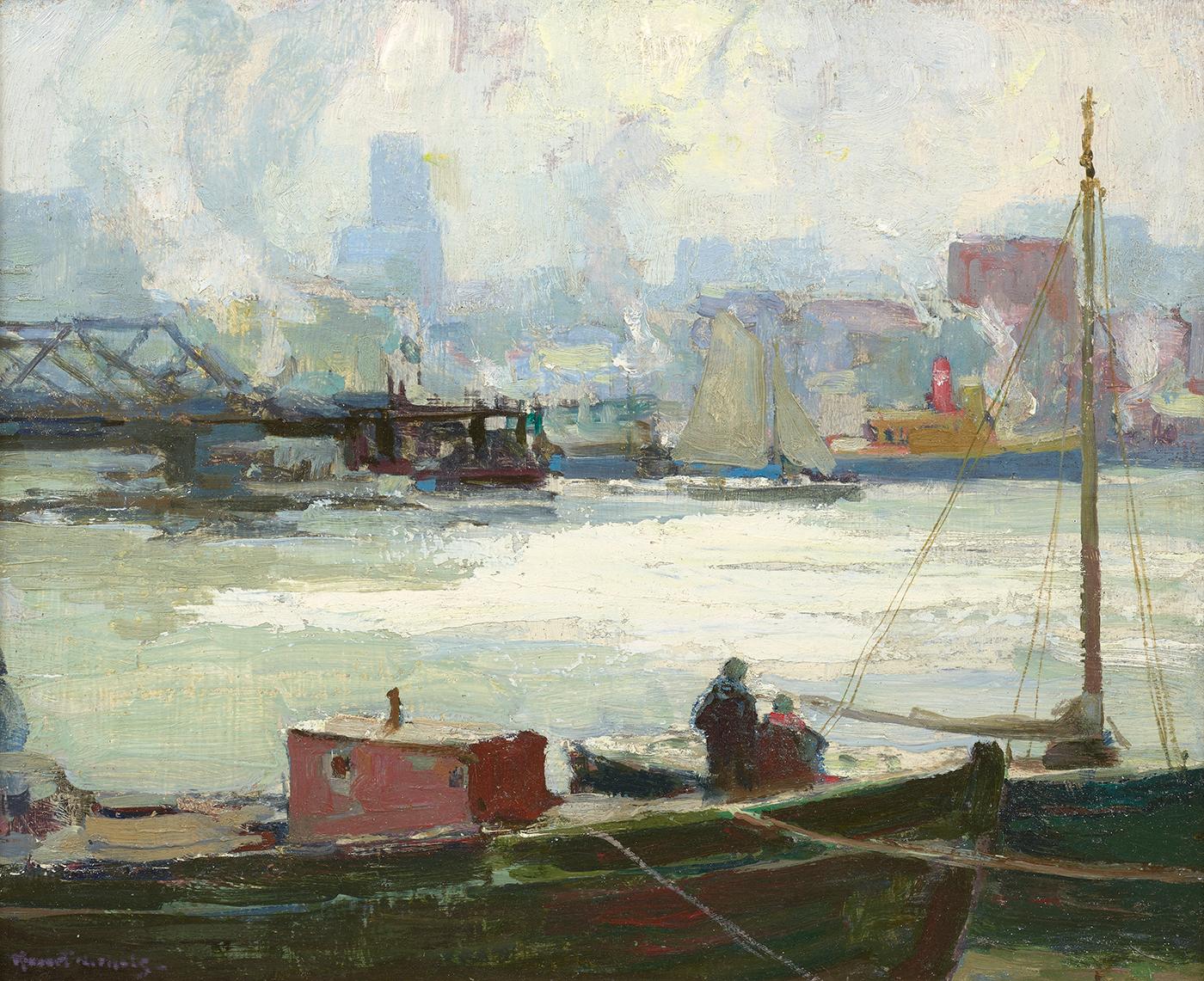 Henry Hobart Nichols Landscape Painting - Waterfront