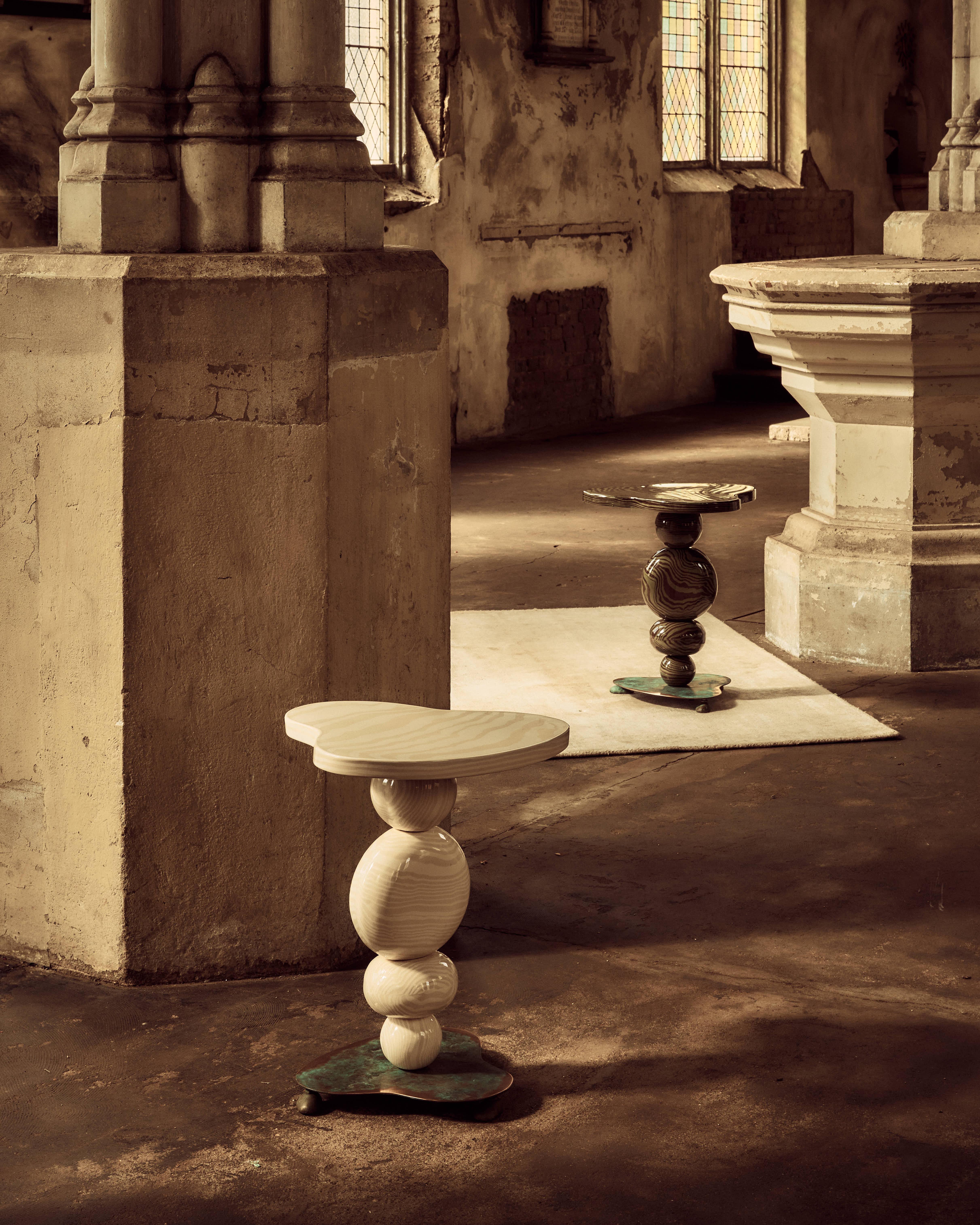 Table d'appoint en bronze, marron et céramique verte de Henry Holland Studio Alto Neuf - En vente à London, GB