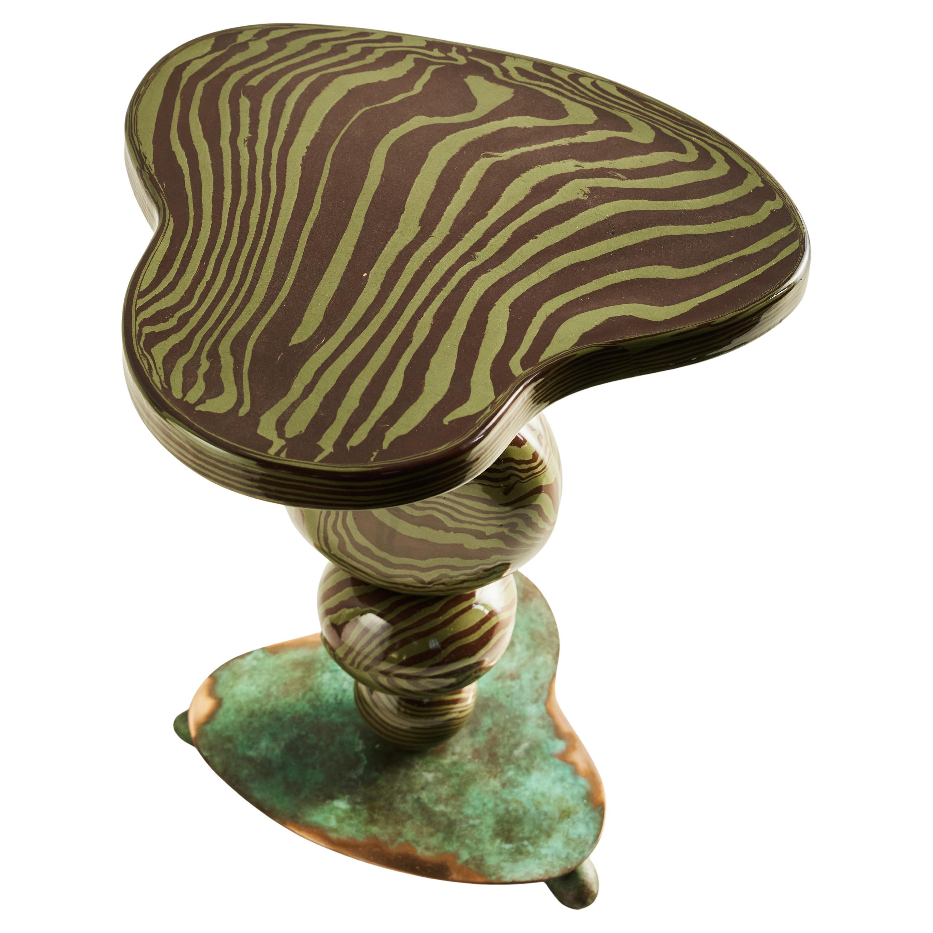 Henry Holland Studio Alto Bronze, Brown and Green Ceramic Side Table