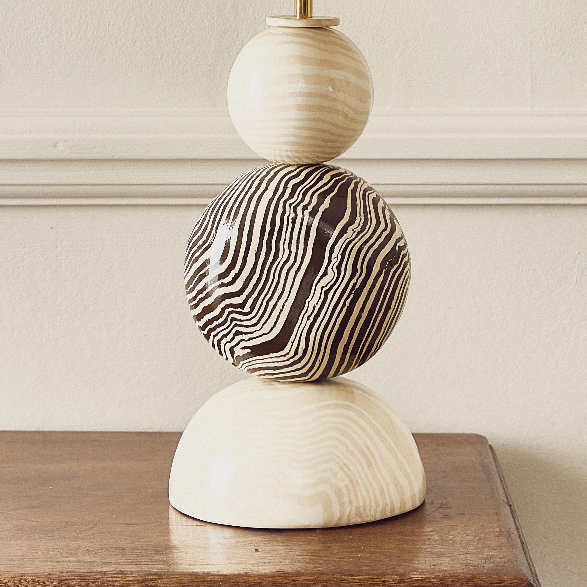 Modern Henry Holland Studio Edison Bi-Colour Brown & White Table Lamp For Sale