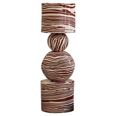 Henry Holland Studio Handmade Terracotta and White Ceramic Sphere UP Table Lamp