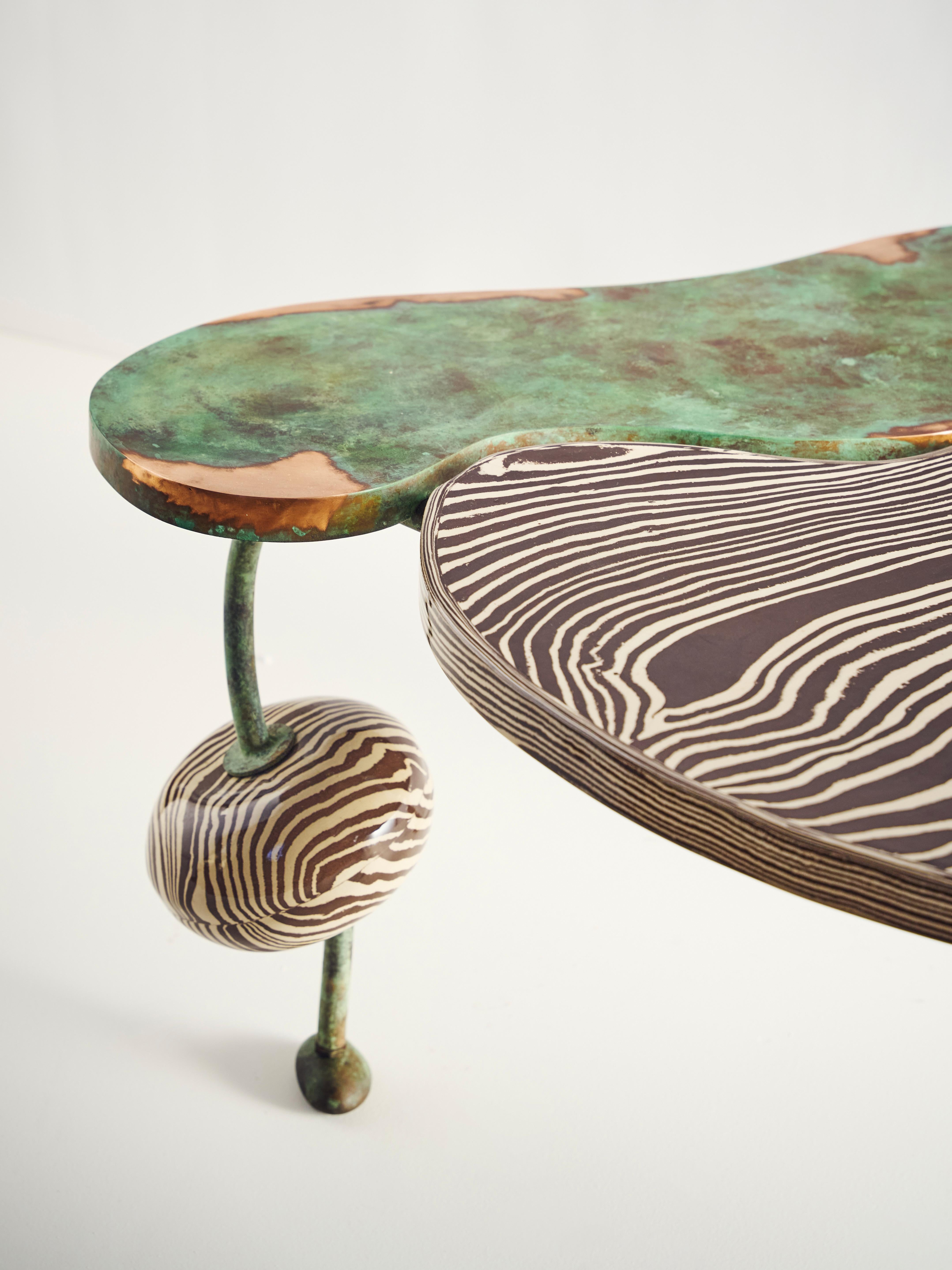 Bronze Table basse en bronze et céramique de Henry Holland Studio Nimbo en vente