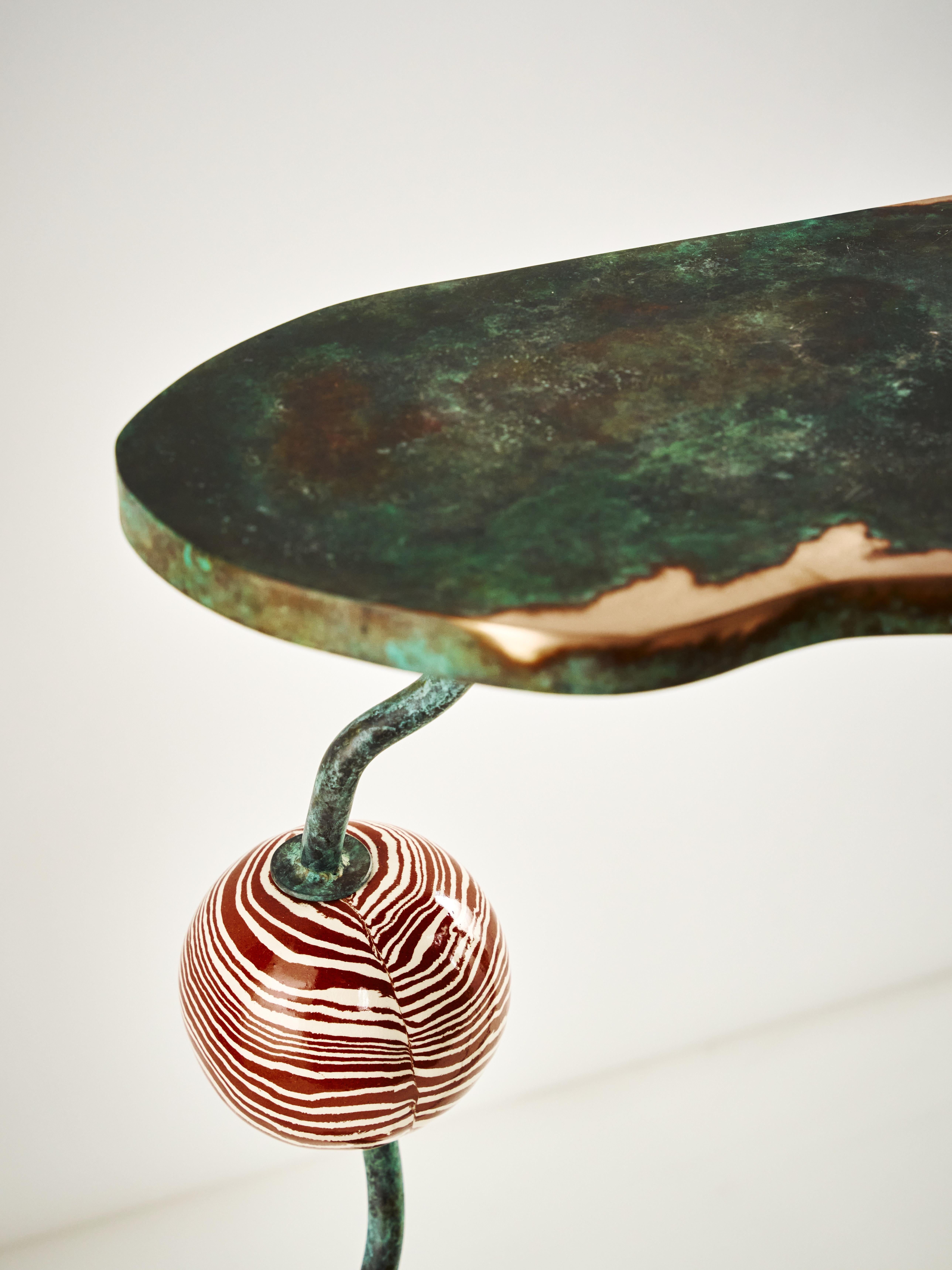 Contemporary Henry Holland Studio Stratus Bronze and Ceramic Console Table For Sale