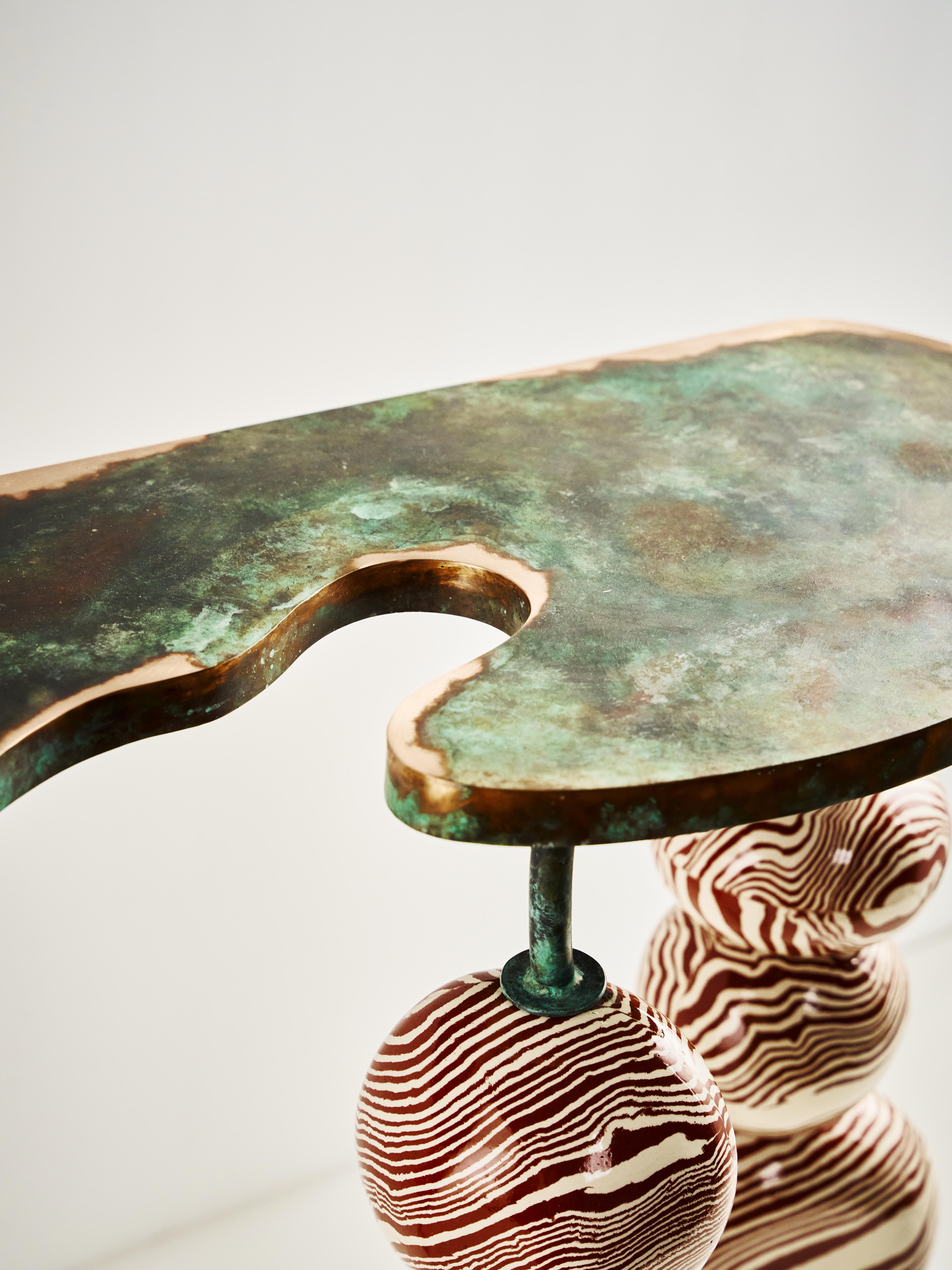 Henry Holland Studio Stratus Bronze and Ceramic Console Table For Sale 1