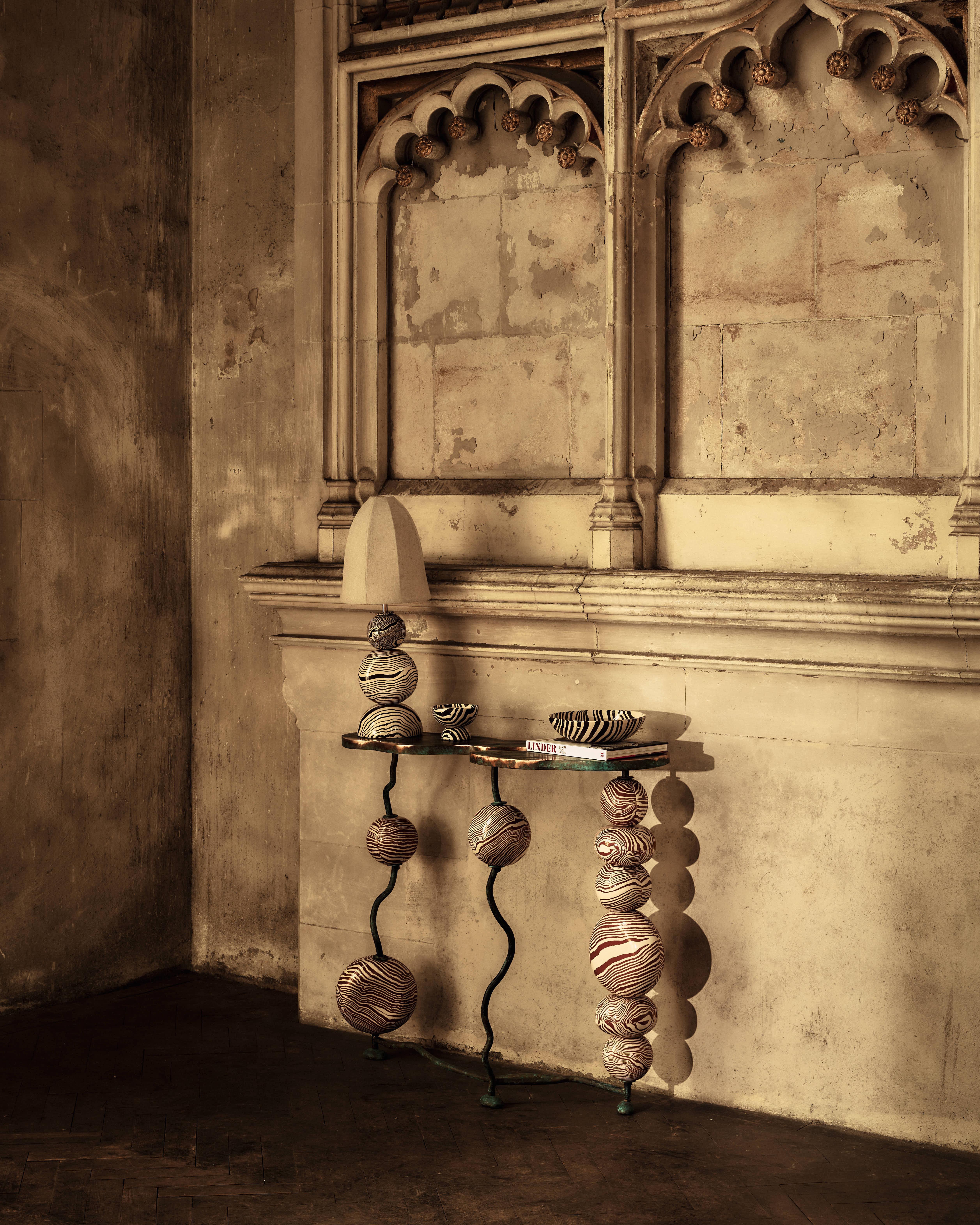 Henry Holland Studio Stratus Bronze and Ceramic Console Table For Sale 2