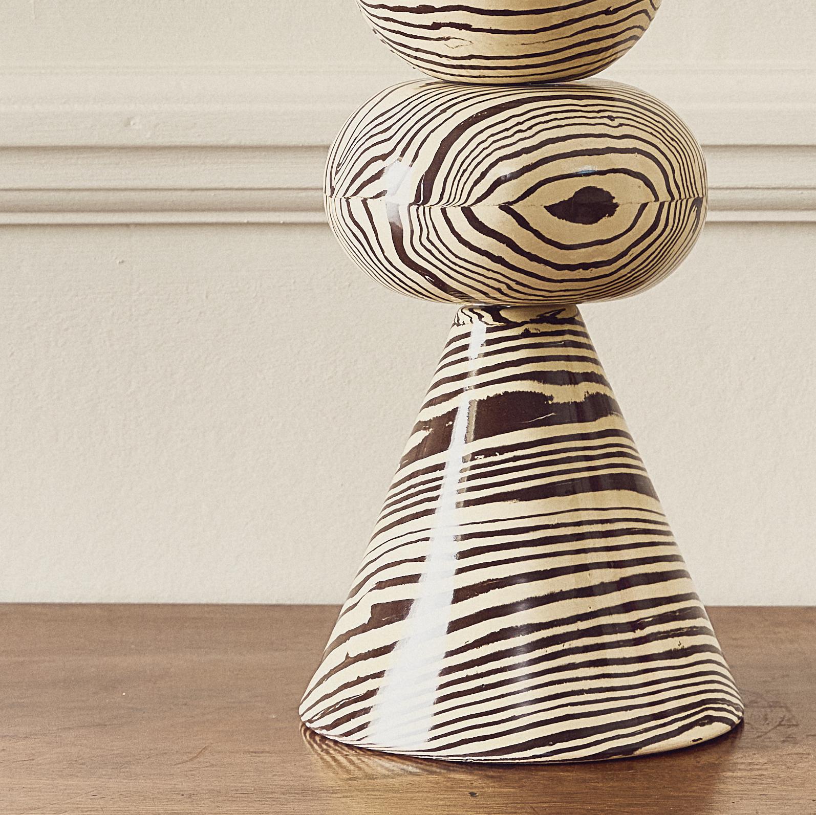 Modern Henry Holland Studio Swan Brown & White Table Lamp For Sale