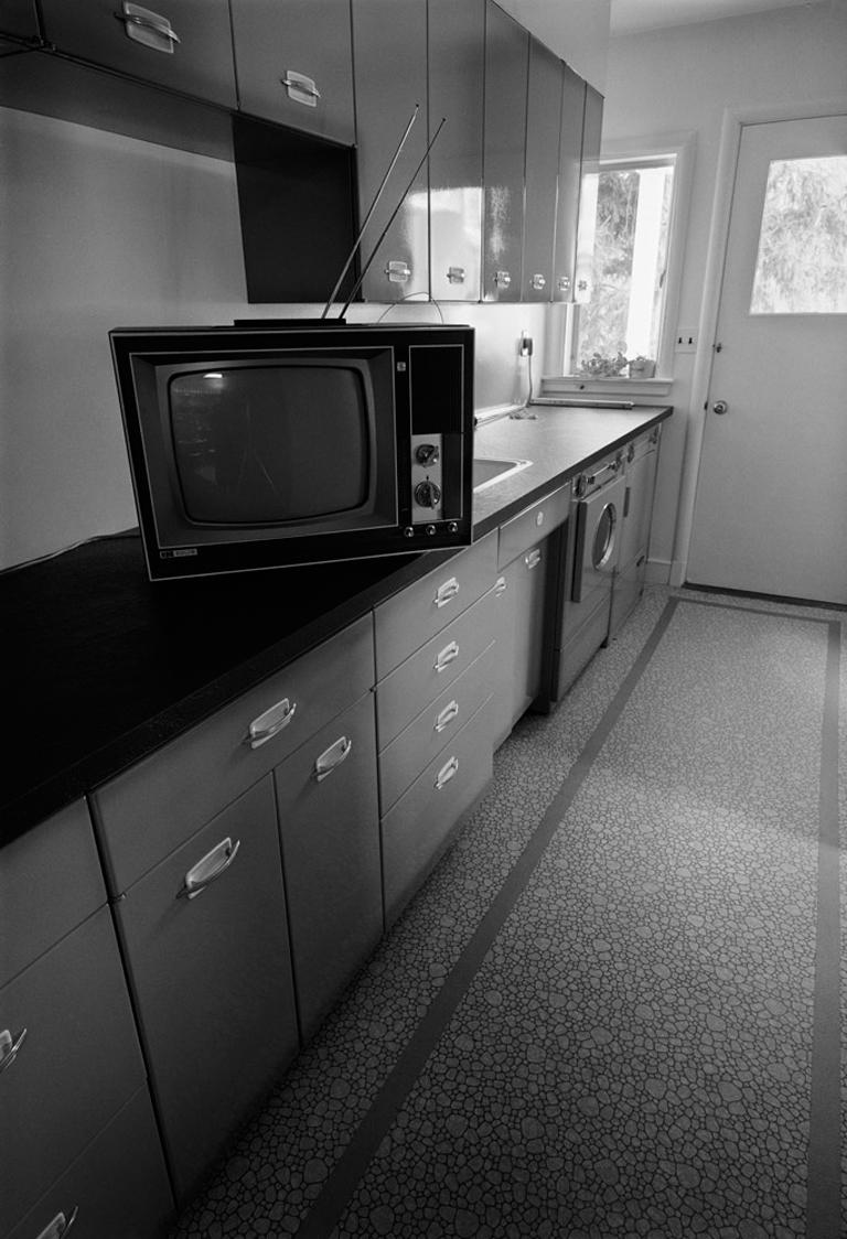 Henry Horenstein Black and White Photograph - TV, Kitchen