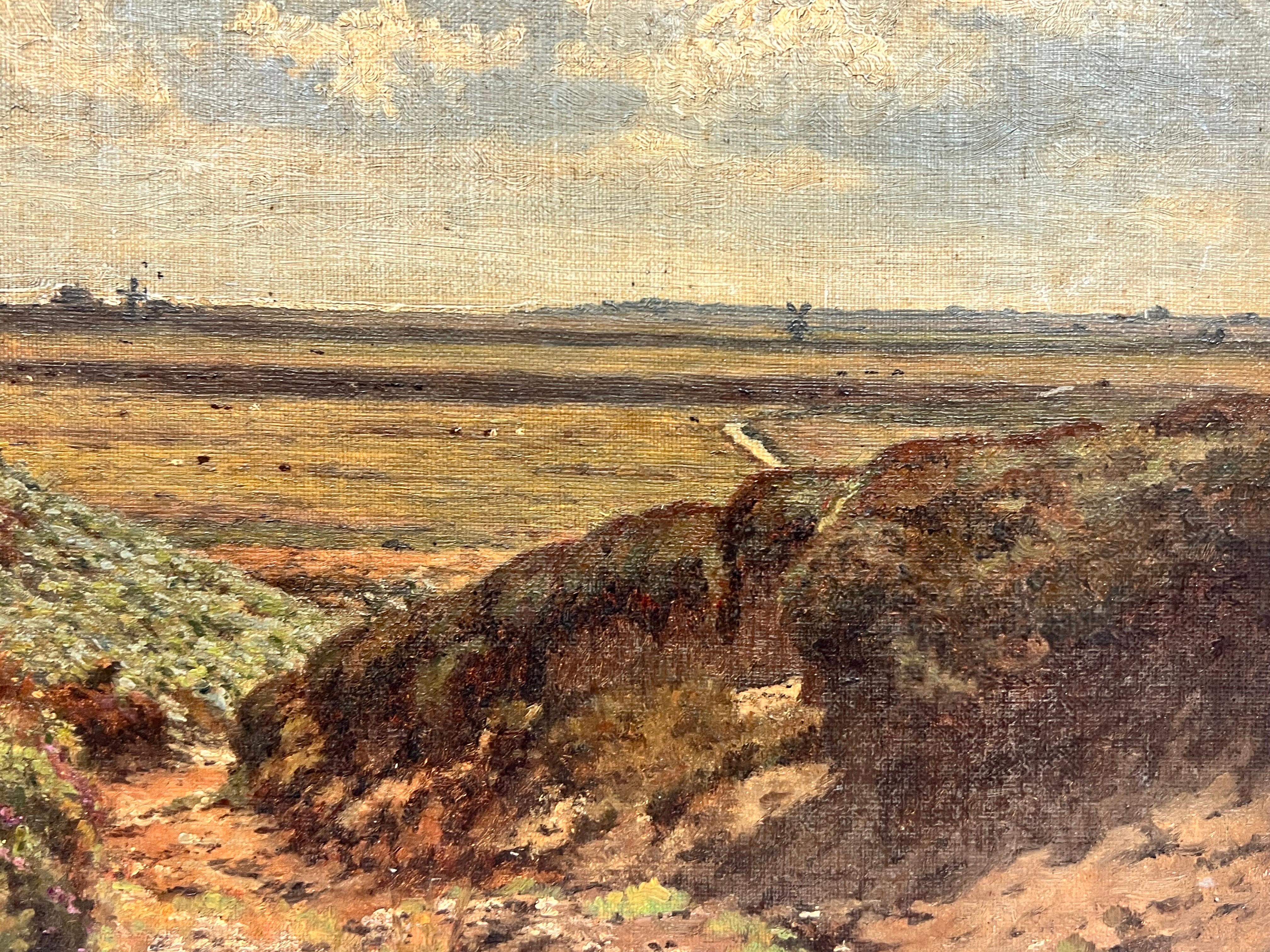 Dunwich, cerca de Southwold Costa de Suffolk Pintura al óleo impresionista británica antigua - Painting de Henry Hucks Gibbs