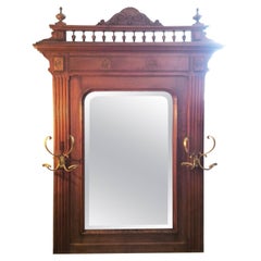 Antique Henry II Mirror Neo-Renaissance Style with Hangers, Large Size France
