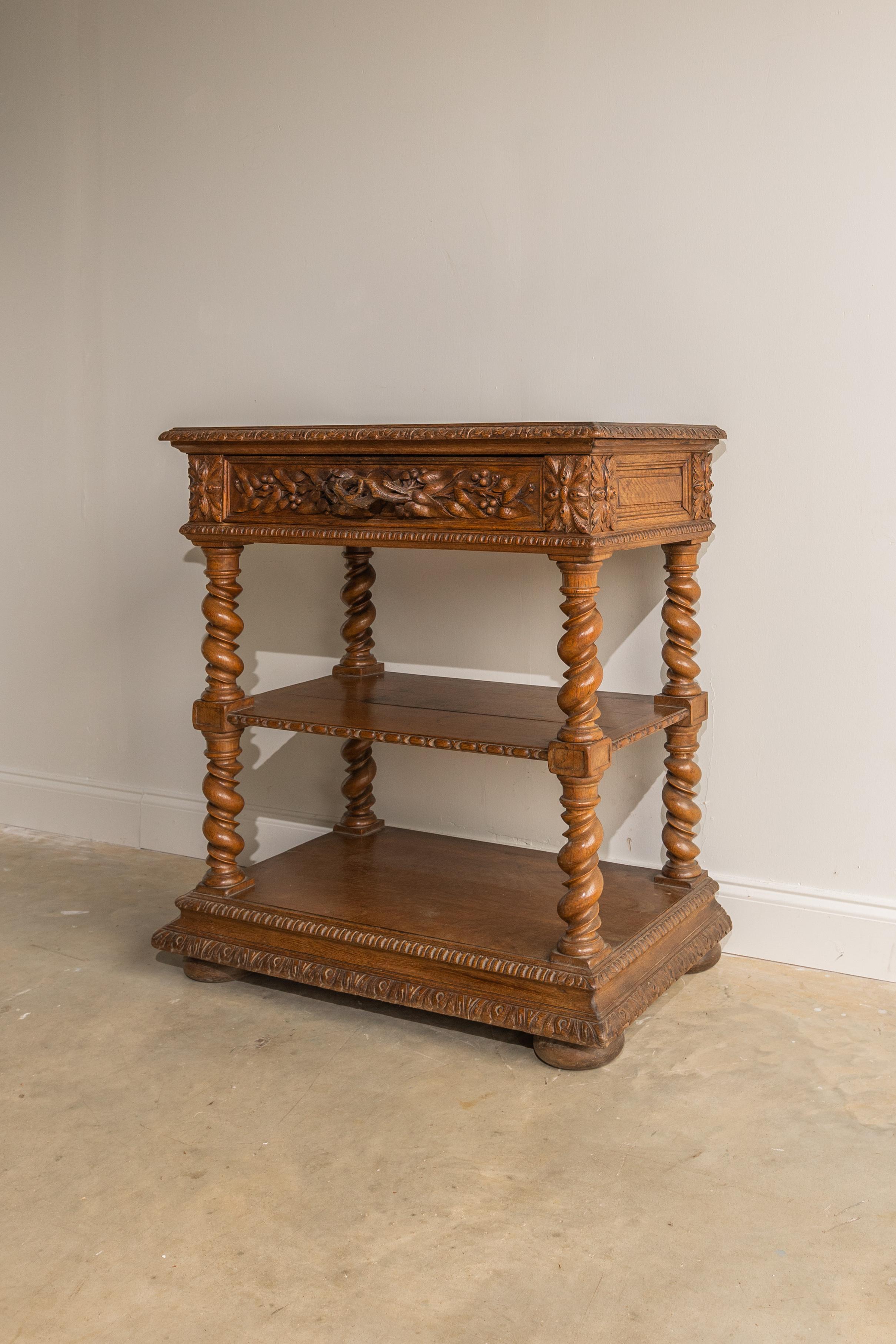 Stained Henry II Oak Console Table