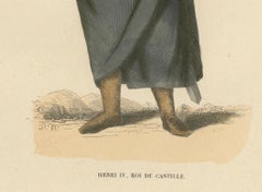 Henry II of Castile: A Monarch's Contemplation, Hand-Colored Lithograph, 1847