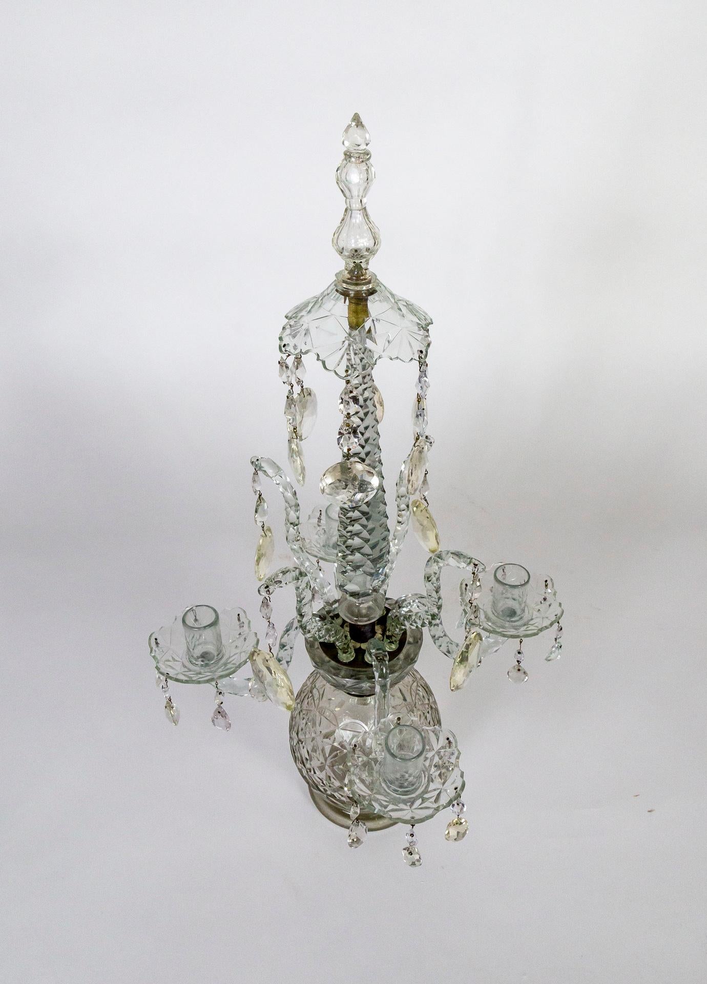 Henry iii 19th Cent. Cut Crystal 4-Arm Candelabra For Sale 6
