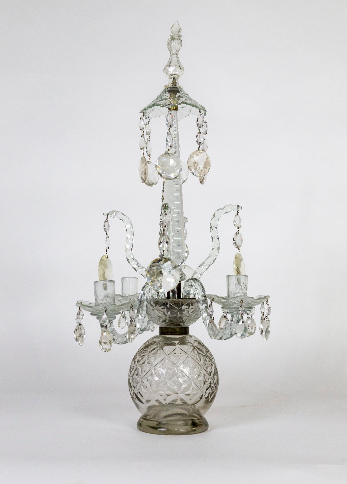 Henry iii 19th Cent. Cut Crystal 4-Arm Candelabra For Sale 7