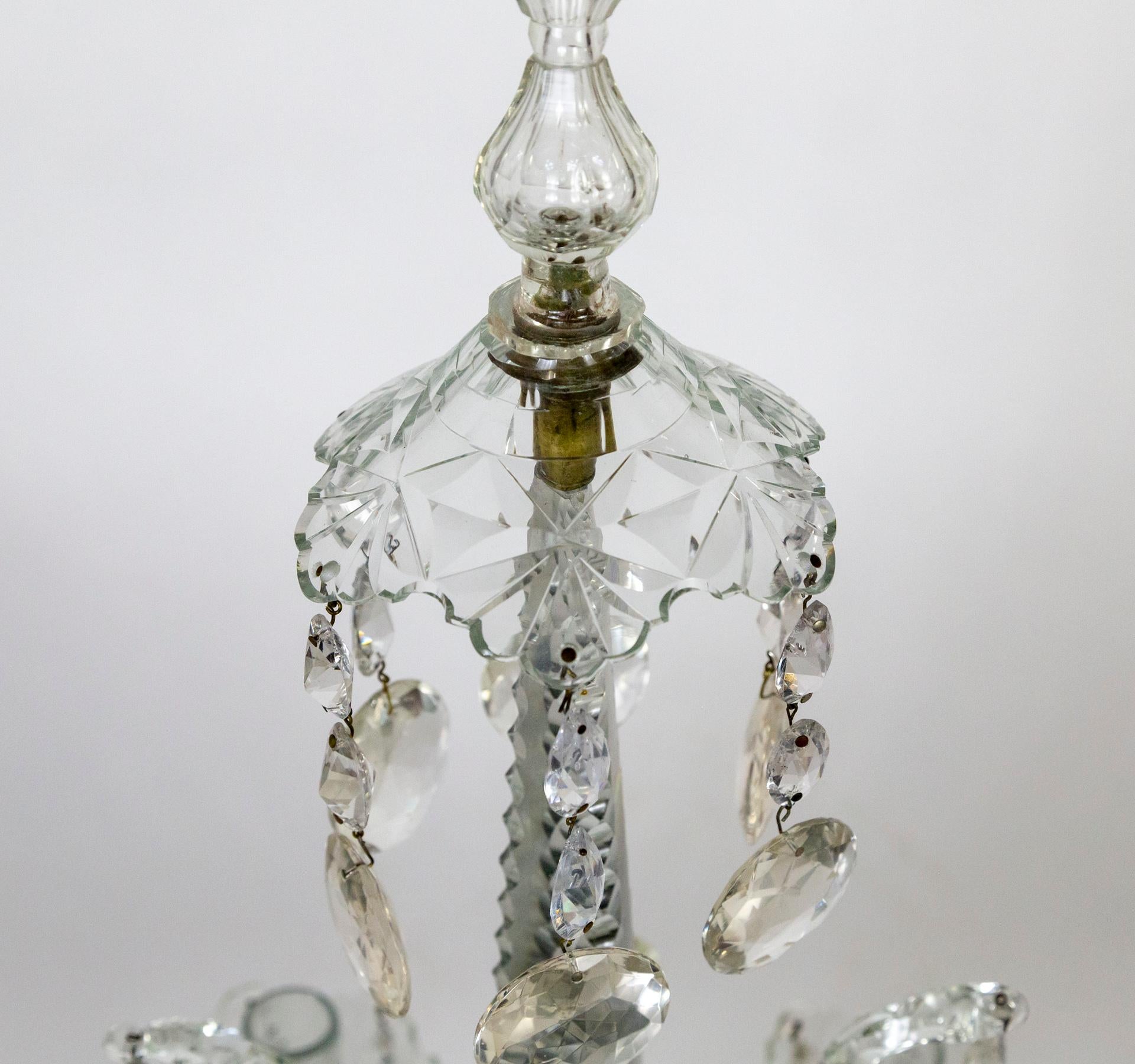 Henry iii 19th Cent. Cut Crystal 4-Arm Candelabra For Sale 8