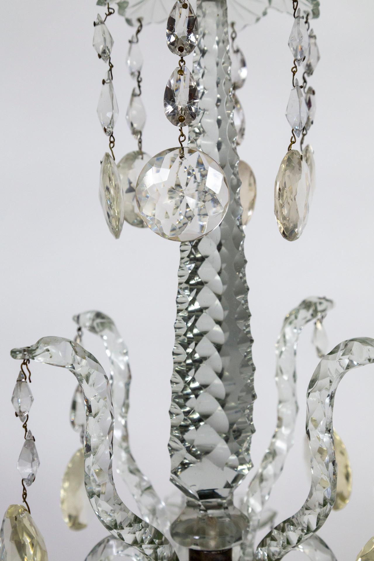 Henry iii 19th Cent. Cut Crystal 4-Arm Candelabra For Sale 1