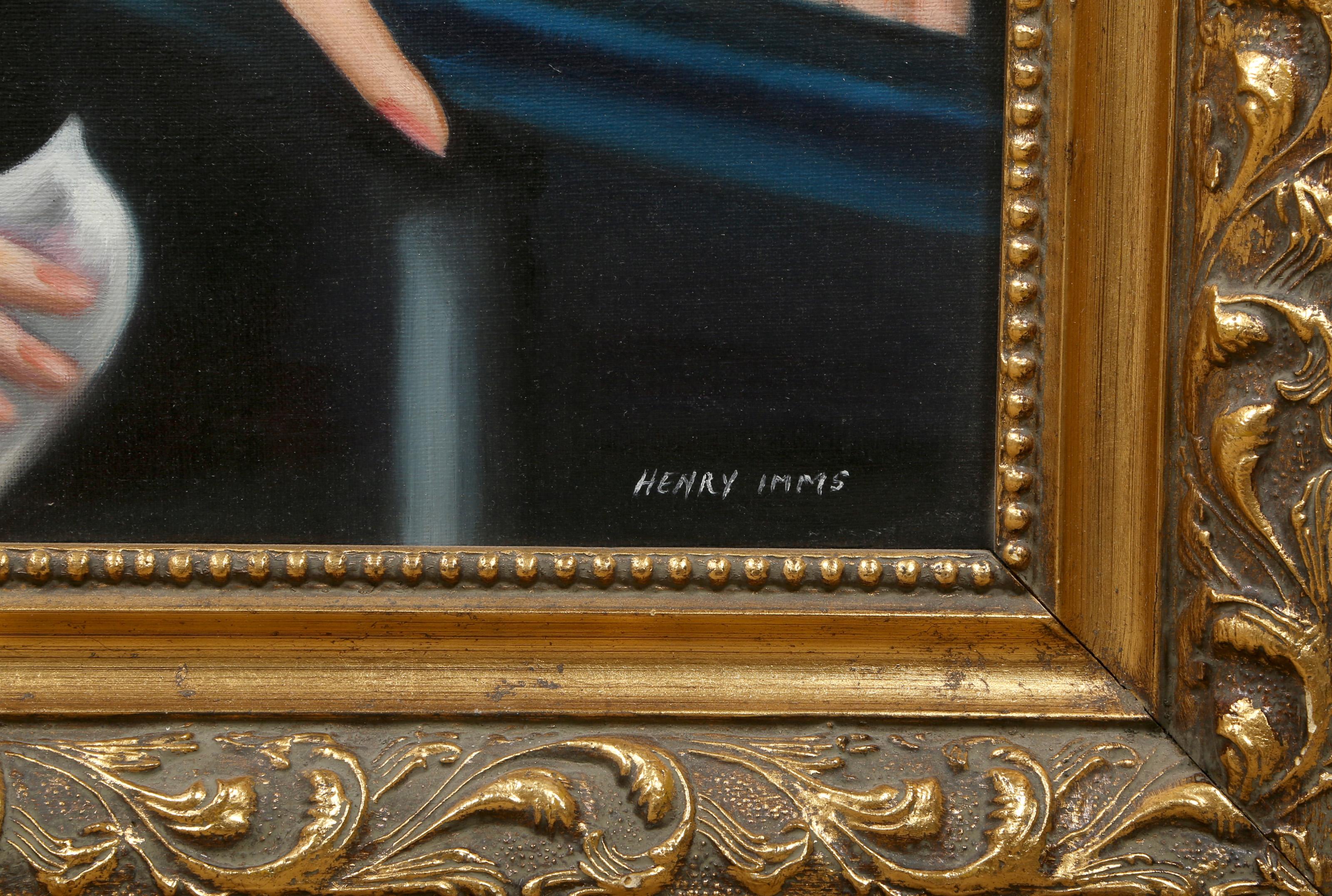 Ritratto di gala, dipinto a olio fotorealista di Henry Imms in vendita 2