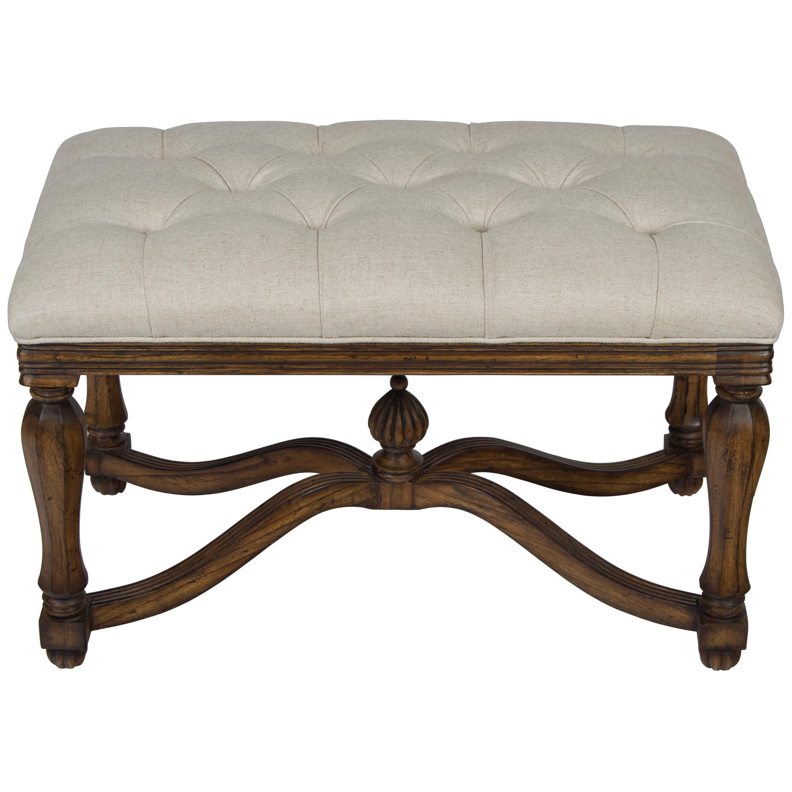 Henry IV Style Small Upholstered Bench Stool Ottoman