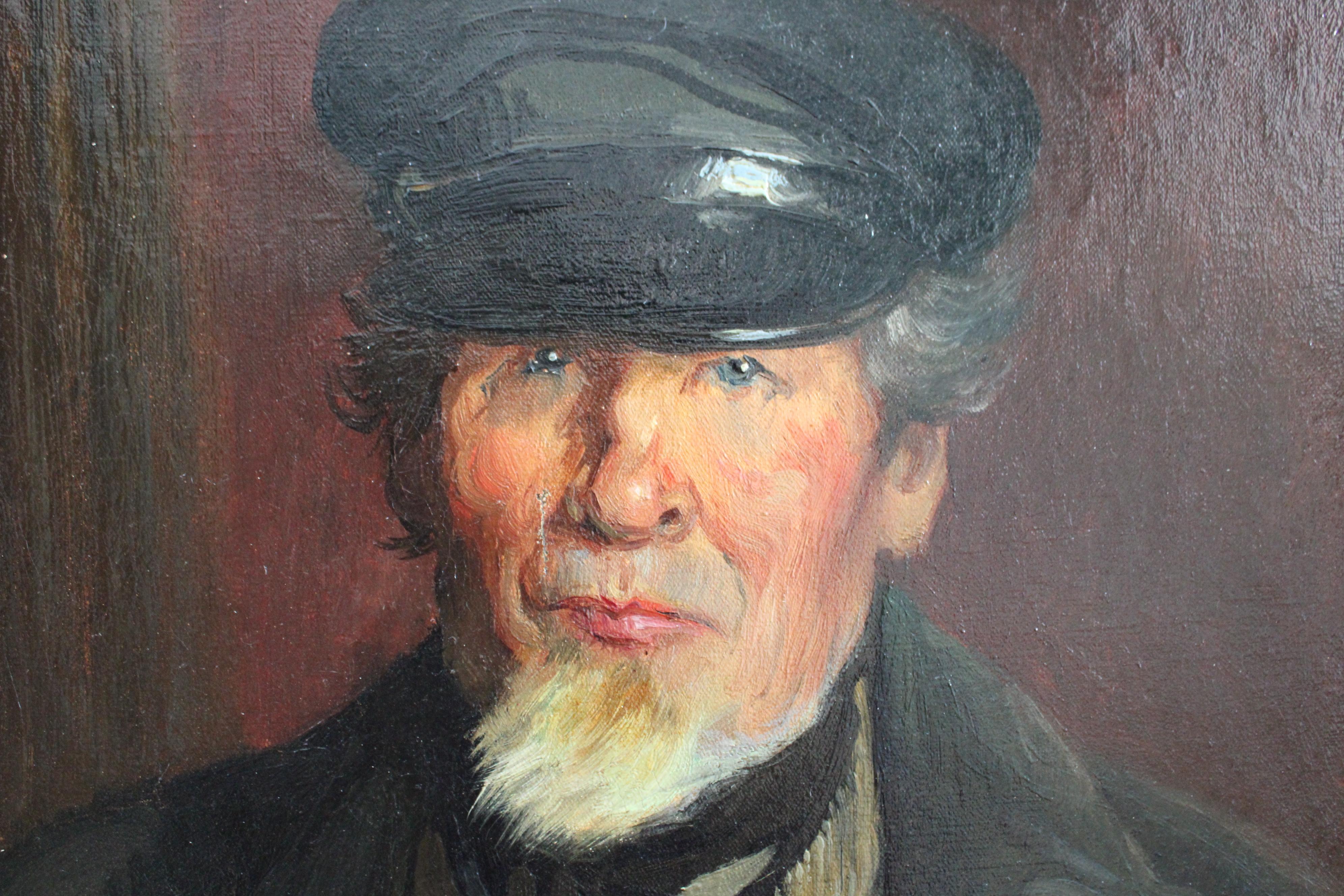 Antique Sailor Man portrait oil painting French portrait of a male with a beard For Sale 2